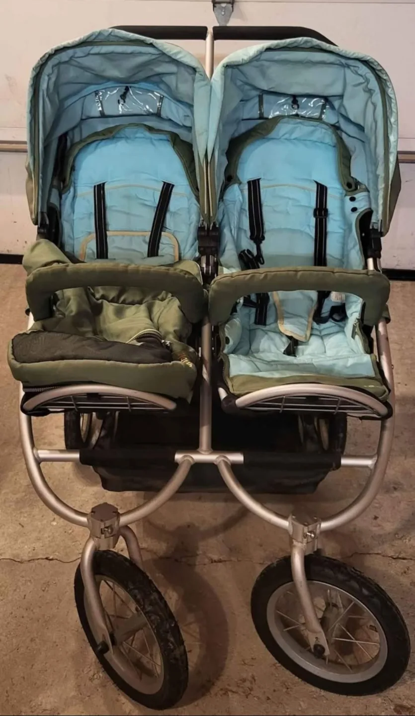 Bumbleride Indie Twin Stroller - Green & Light Blue thumbnail