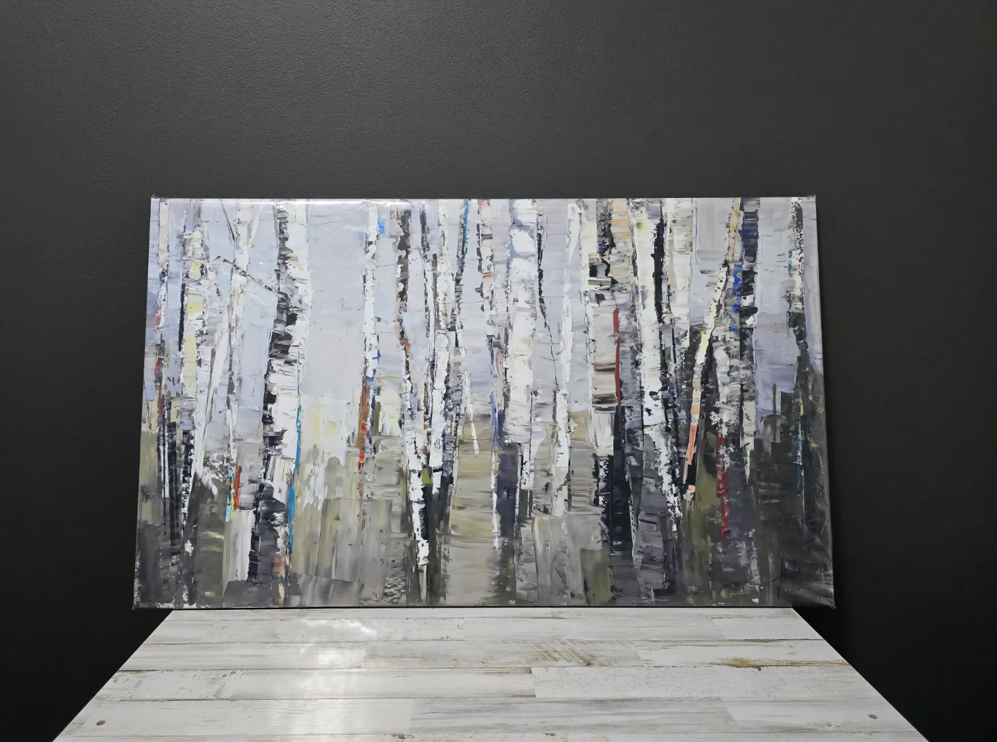 New Abstract Birch Tree  Print Canvas Wrap thumbnail