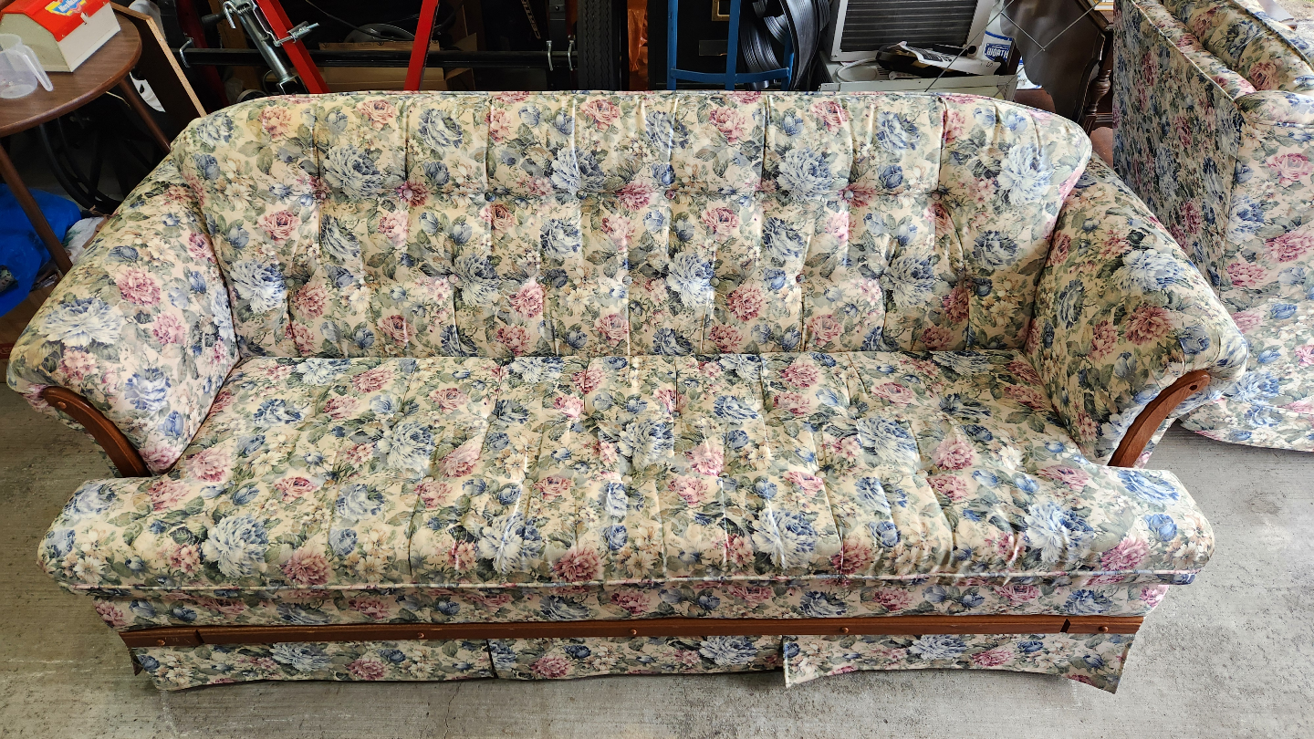 Floral Sofa and Swivel Chair Set