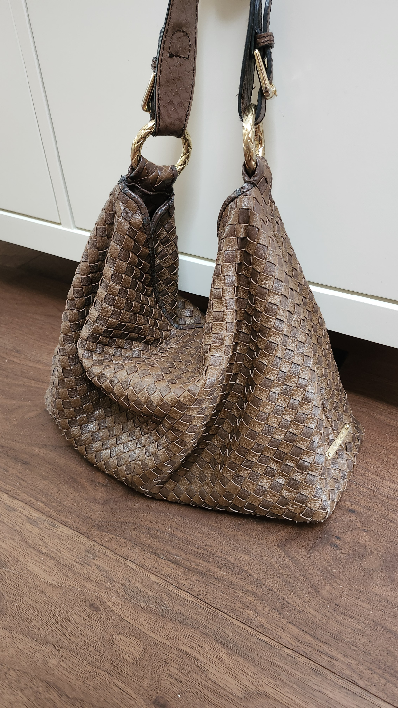 Brown Woven Leather Hobo Bag - photo 3