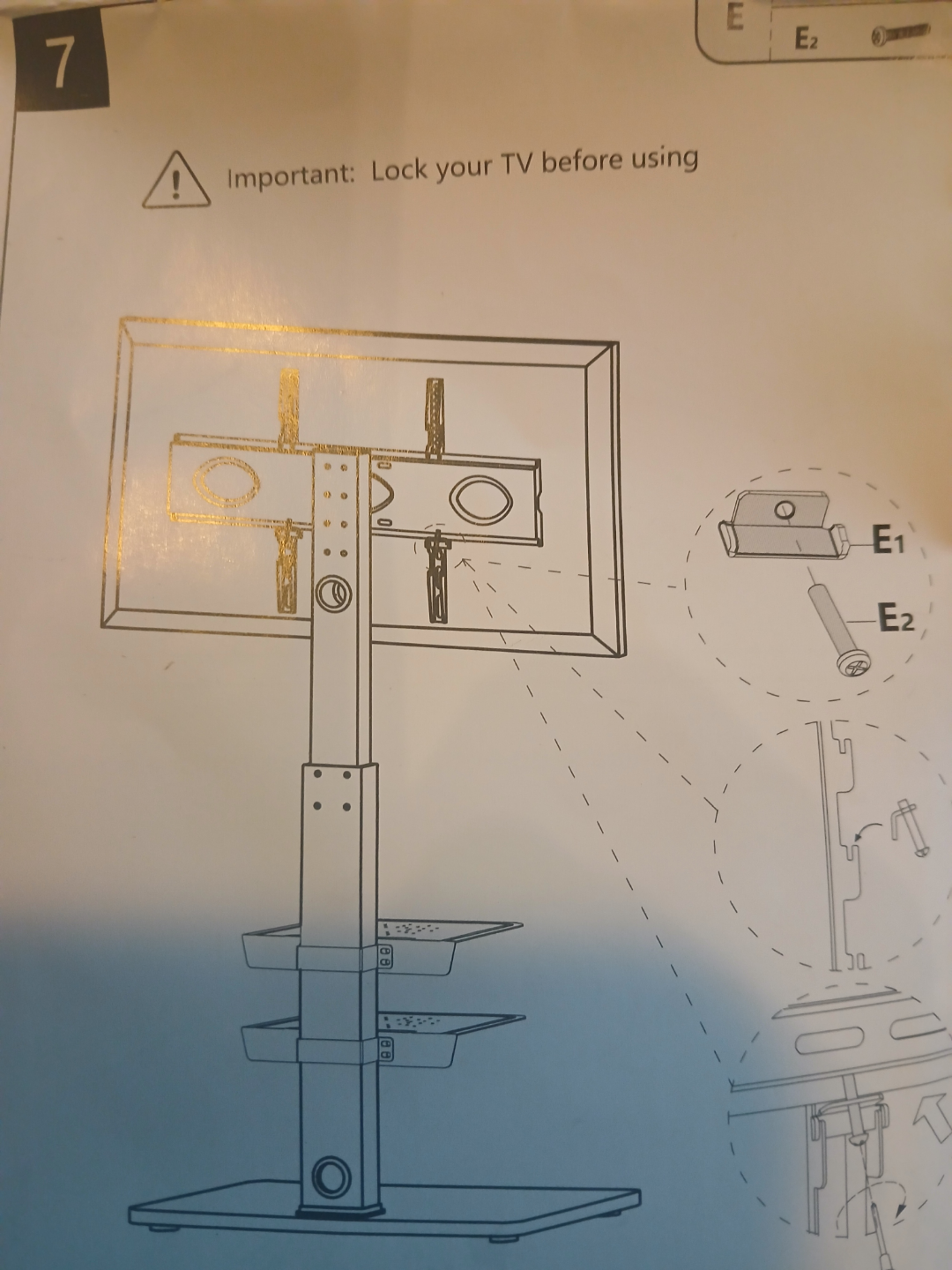 Black TV Stand with Shelf