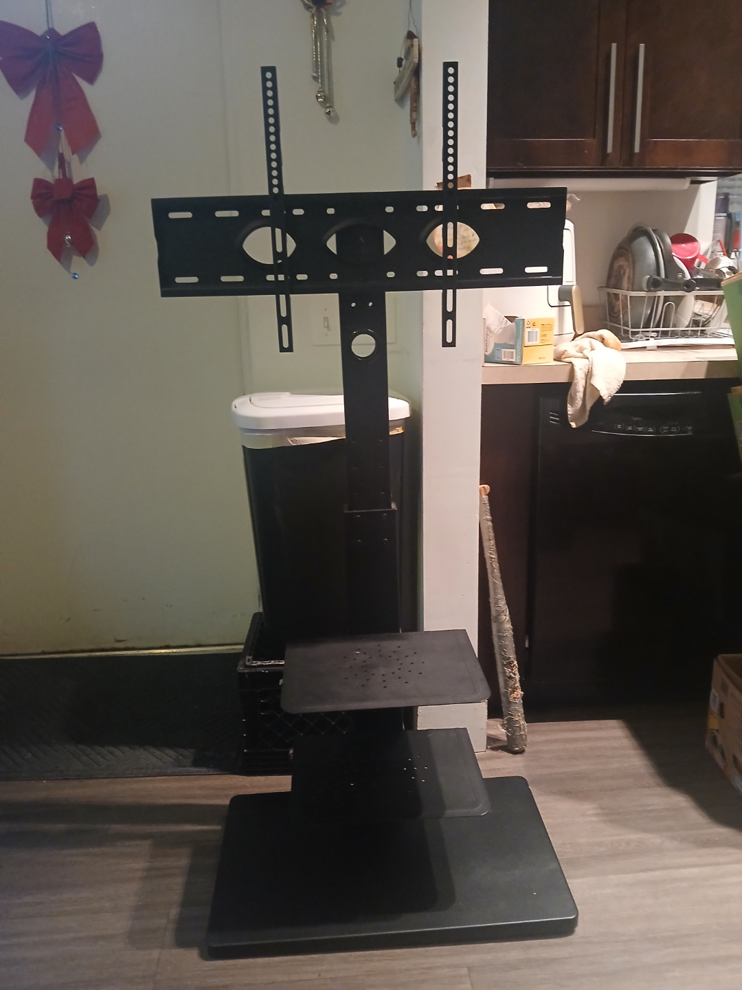 Black TV Stand with Shelf - photo 2