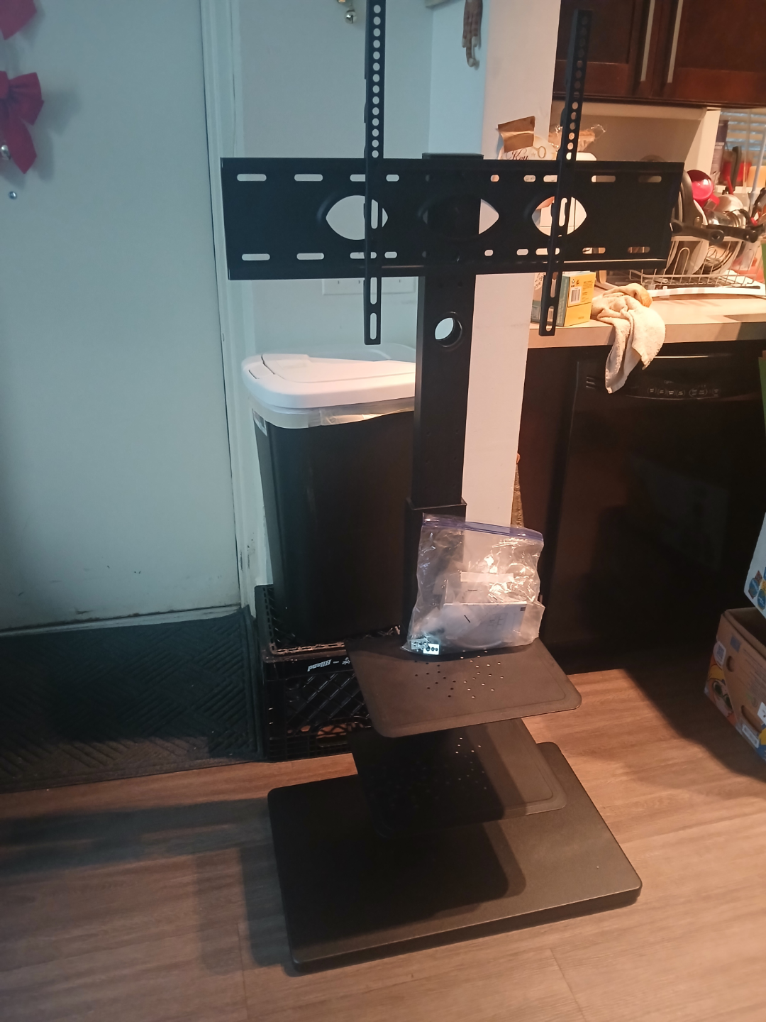 Black TV Stand with Shelf - photo 5