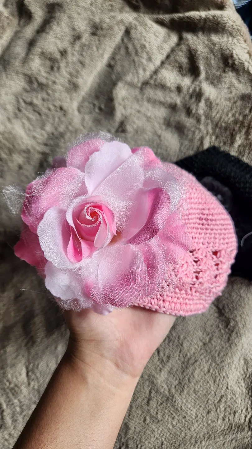 Set of 2 Baby Girl Crochet Hats with Flower Accents🏒 image indicator(4)