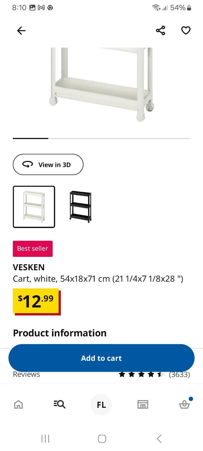 2 ikea vesken white cart organizers image indicator(4)