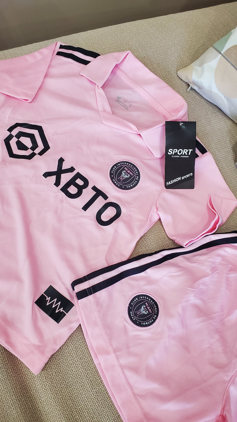 kids Inter Miami CF Pink Soccer Jersey and Shorts Set 4-5 years