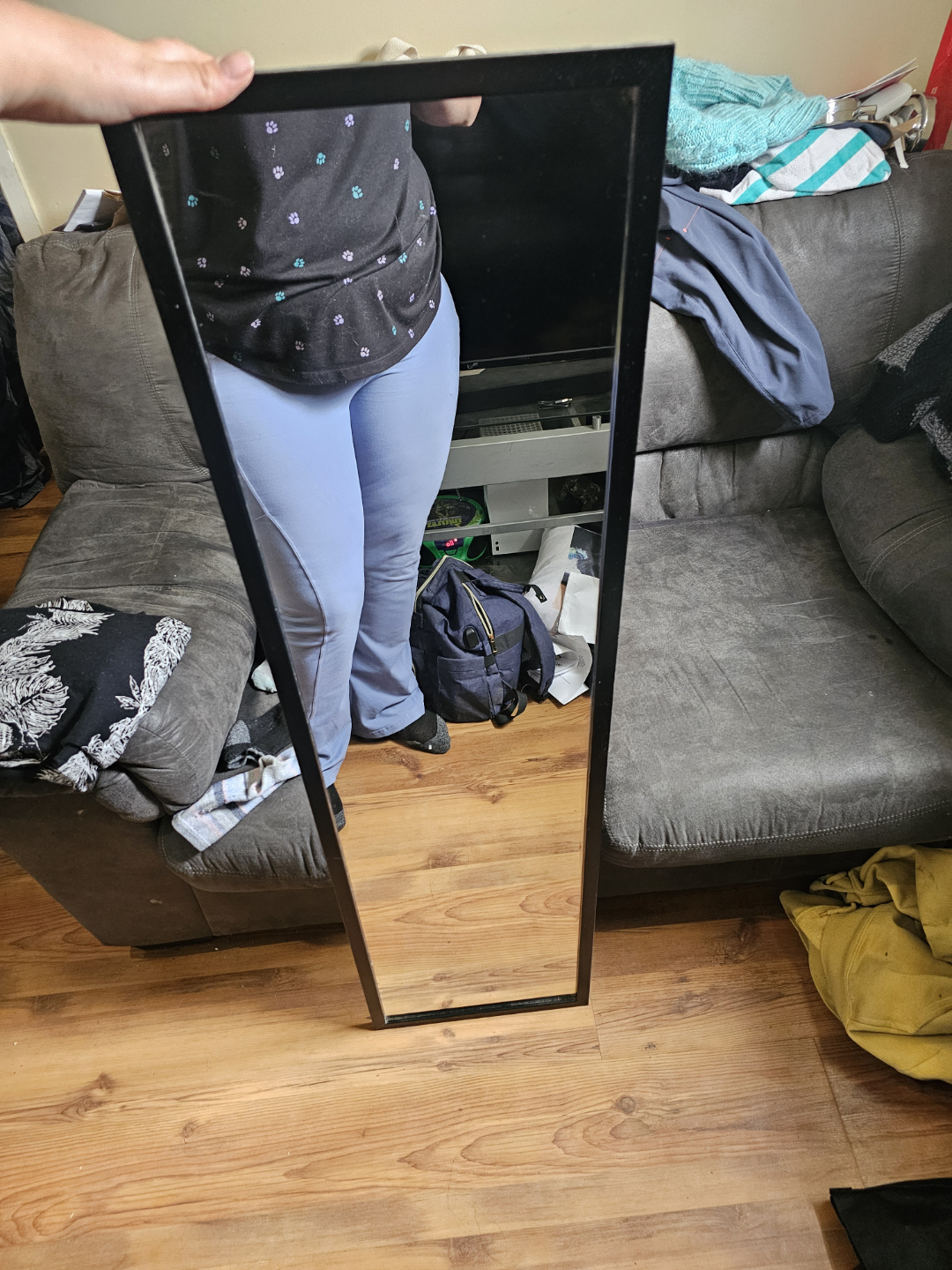 Full-Length Black Framed Mirror