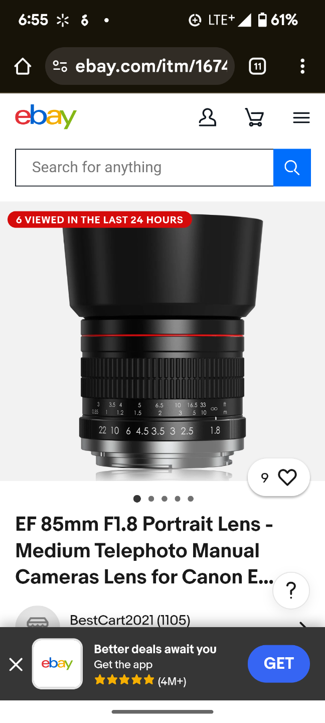 BENOISON 85mm f/1.8 Manual Focus Medium Telephoto Portrait Lens