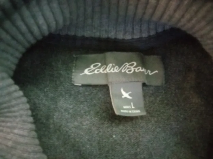 Eddie Bauer Men's Size Large Striped 1/4 Zip Sweater 🧡 image indicator(2)