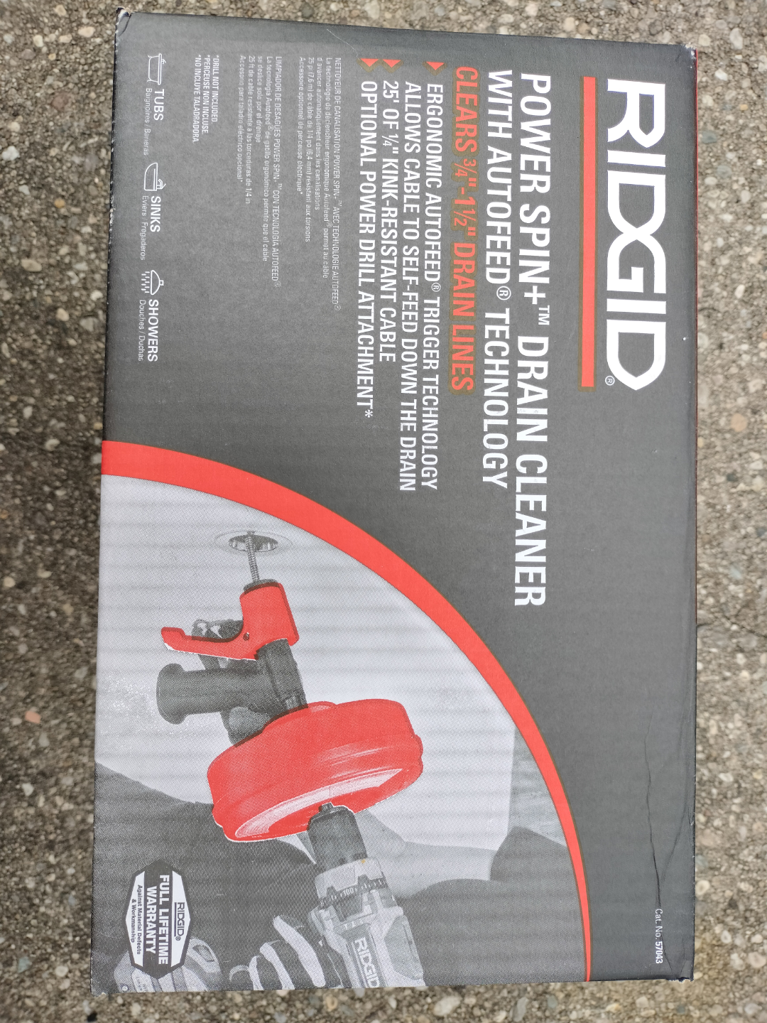 RIDGID Power Spin Drain Cleaner with Autofeed Technology