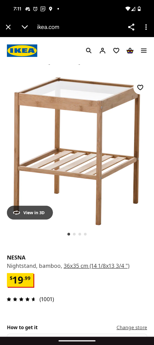 IKEA NESNA Bamboo Nightstand