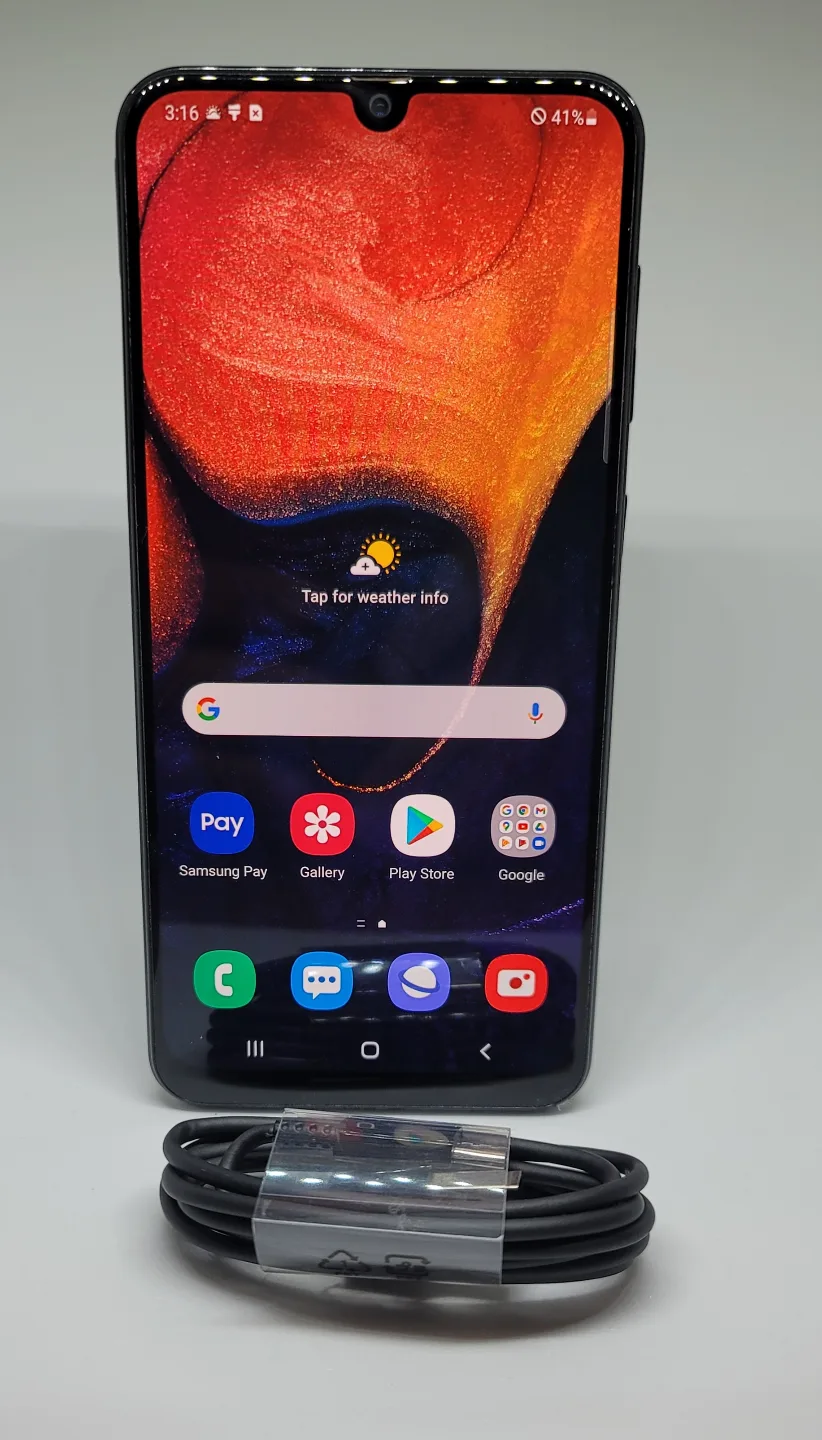 Samsung Galaxy A50 Smartphone with Charger Cable image indicator(5)