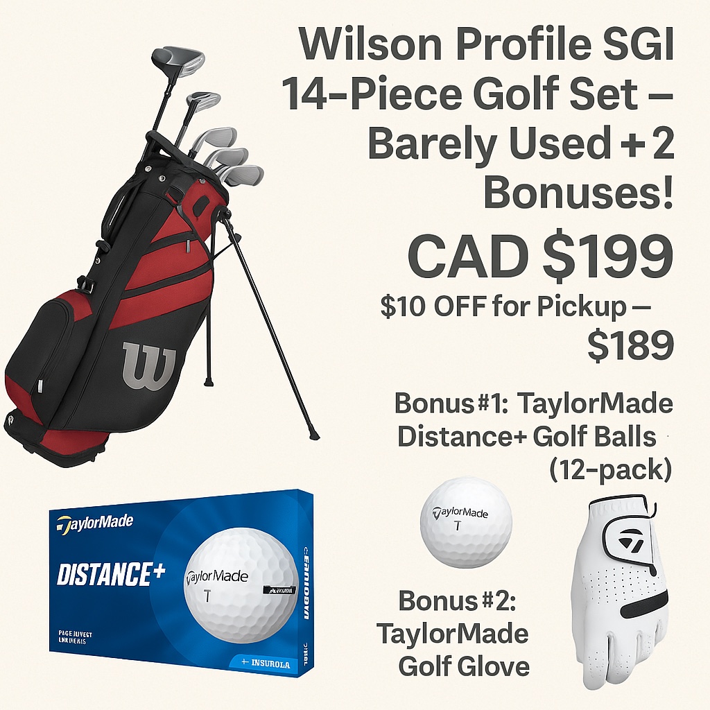 ⛳ Wilson Golf Set + 2 Bonuses + $10 OFF for Pickup