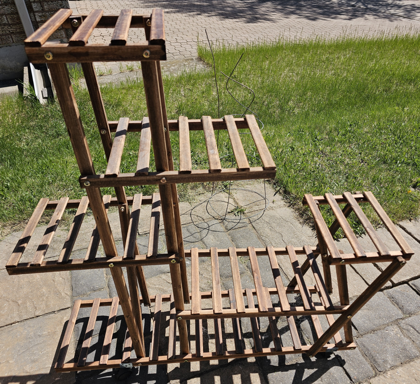 Wooden Plant Stand with Multiple Shelves - photo 2