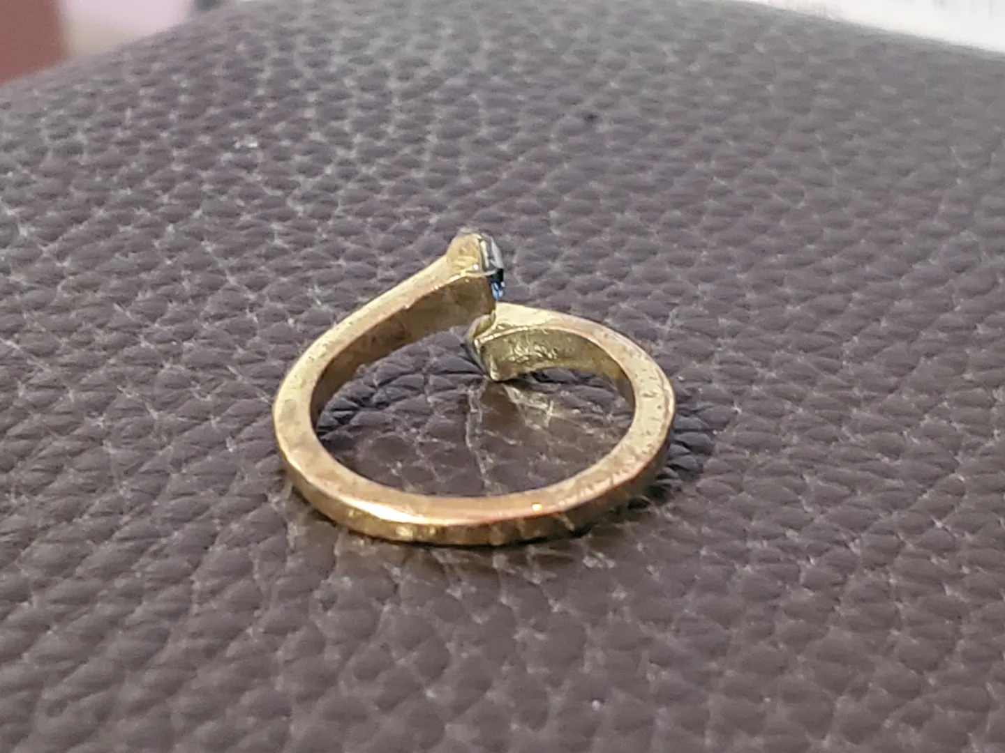 Unique Blue Gemstone Gold Statment Ring (size 7.5) image indicator(4)