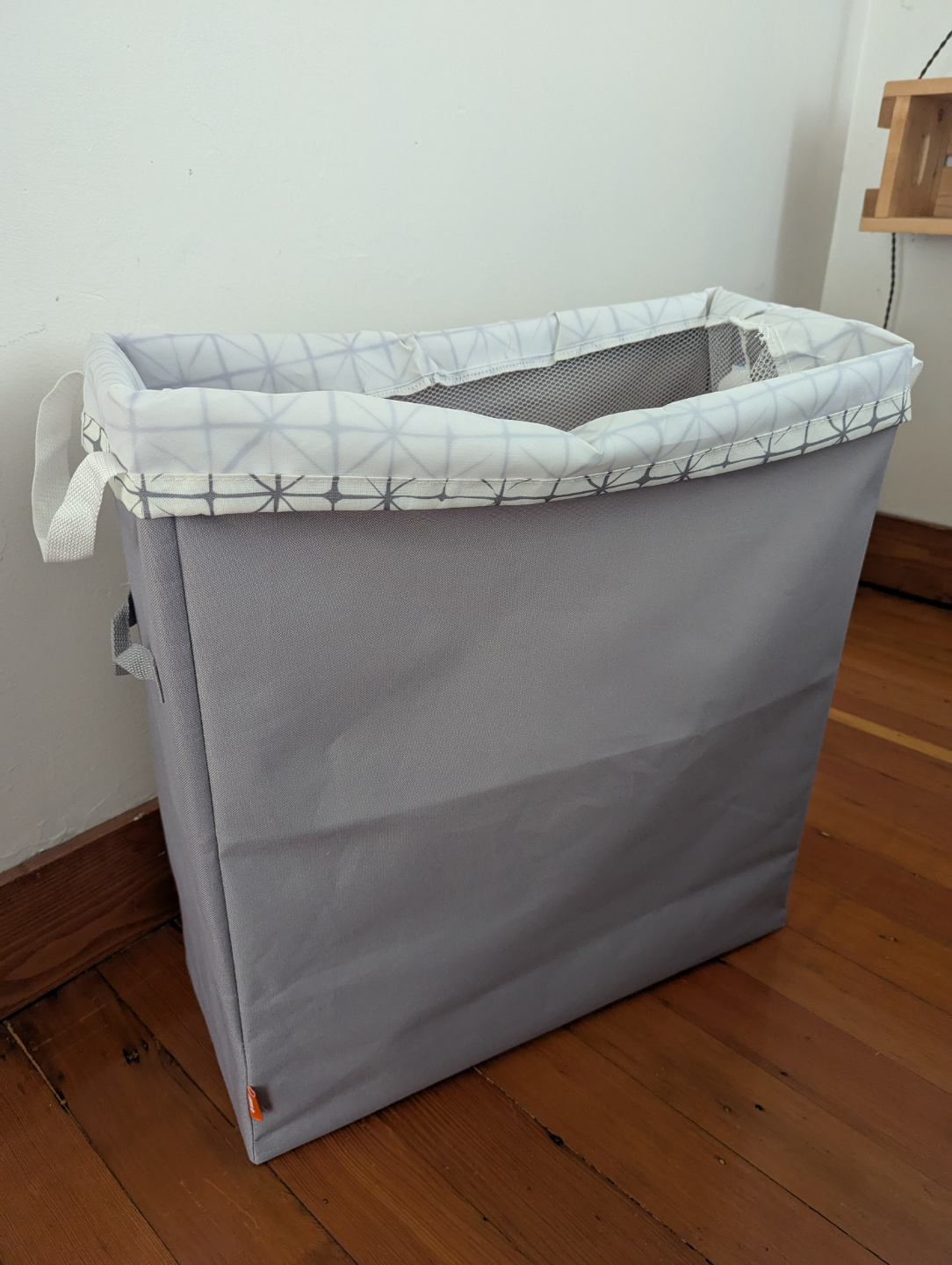 Grey Fabric Laundry Hamper with removable bag - photo 2