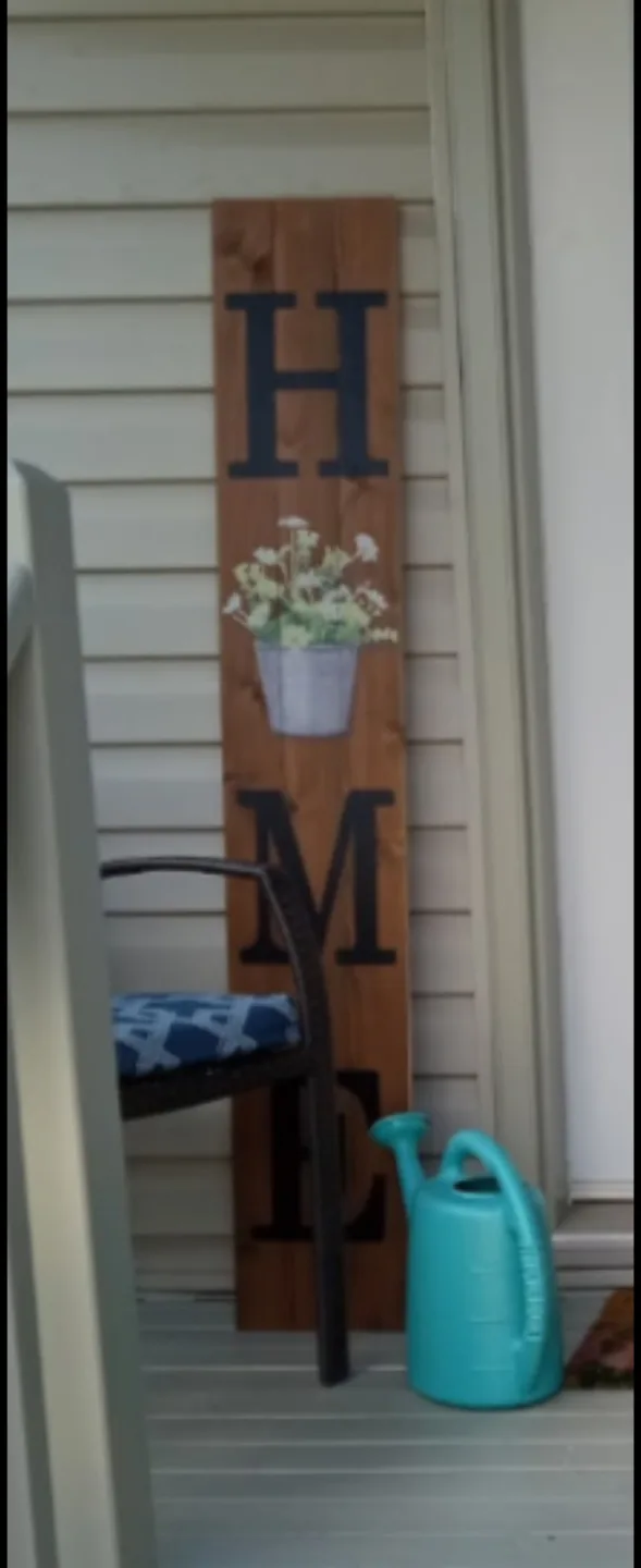 Wooden HOME Porch Sign with Floral Design thumbnail