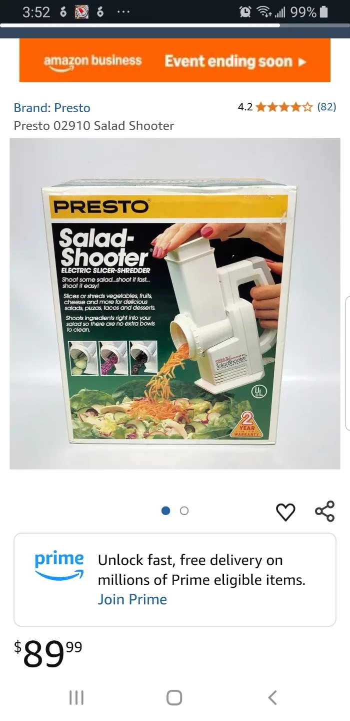 Vintage Presto Salad Shooter Electric Slicer Shredder image indicator(6)