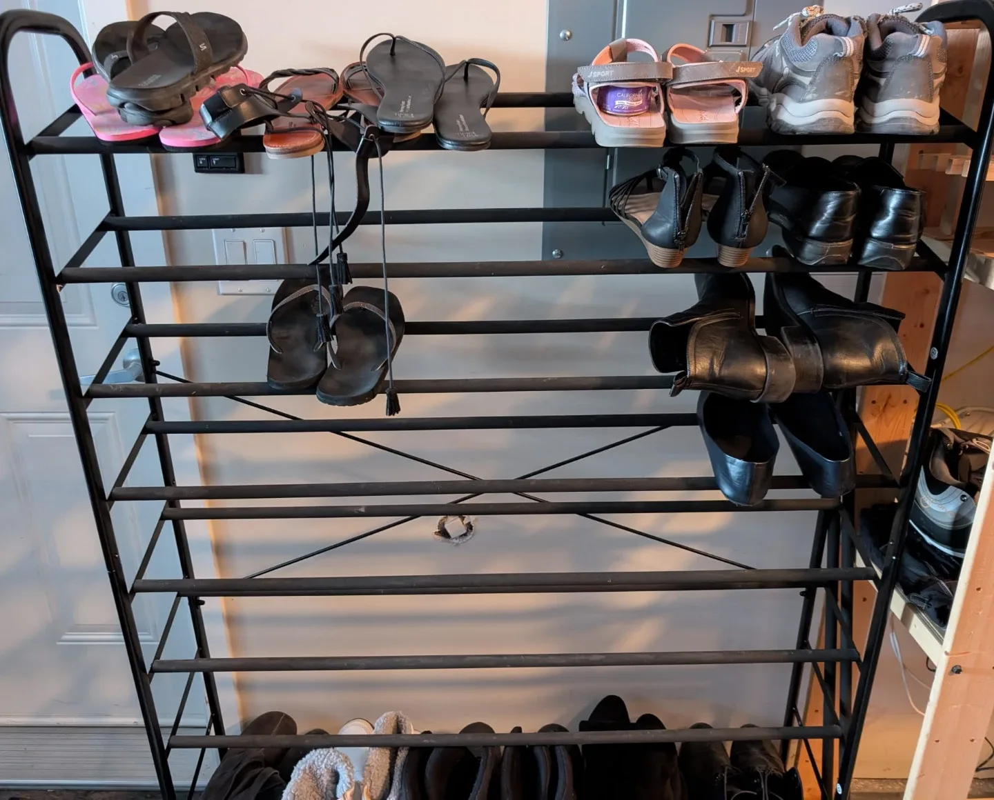 10-Tier Black Metal Shoe Rack thumbnail