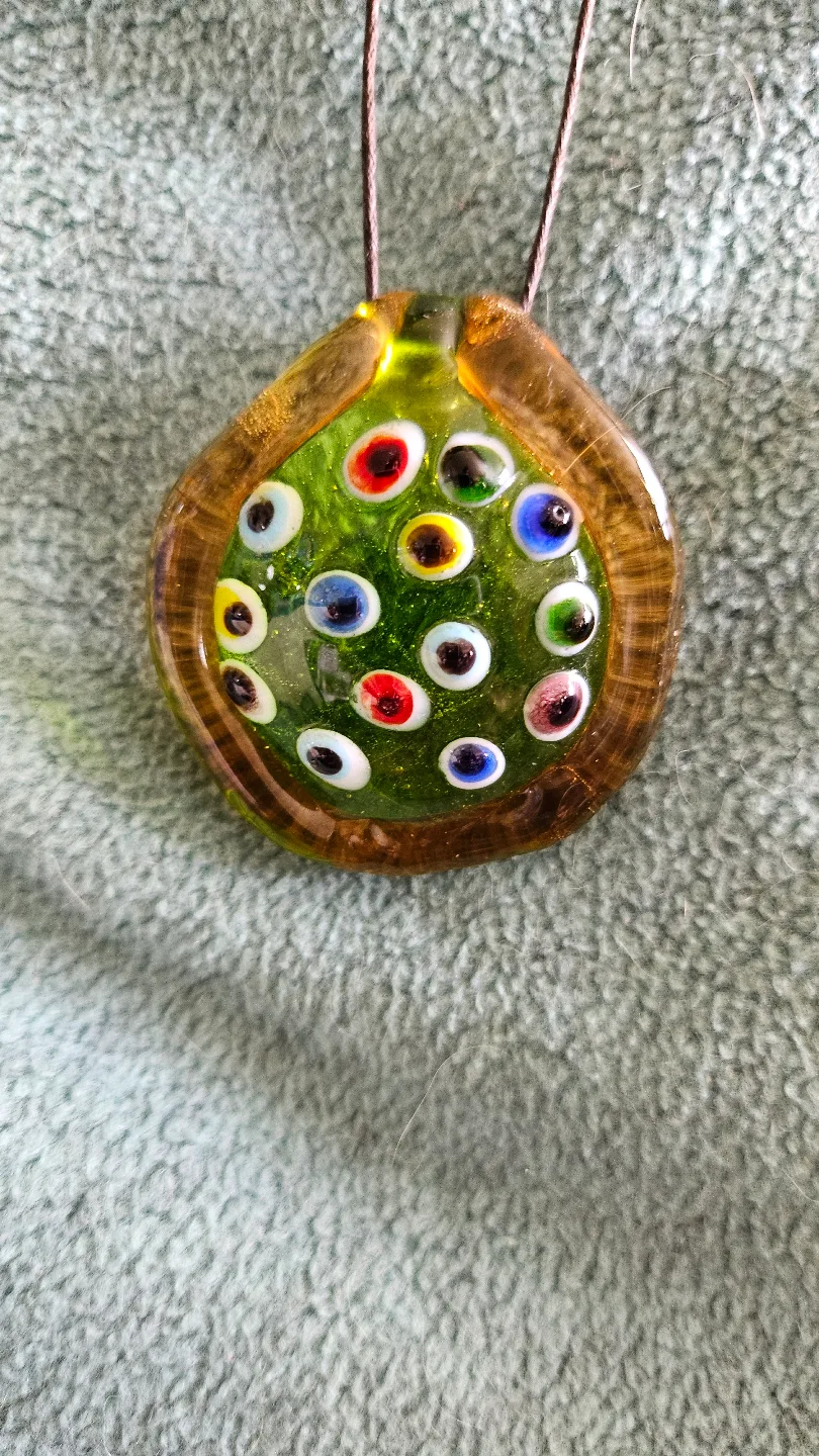 Unique Handmade Glass Eye Pendant Necklace image indicator(2)