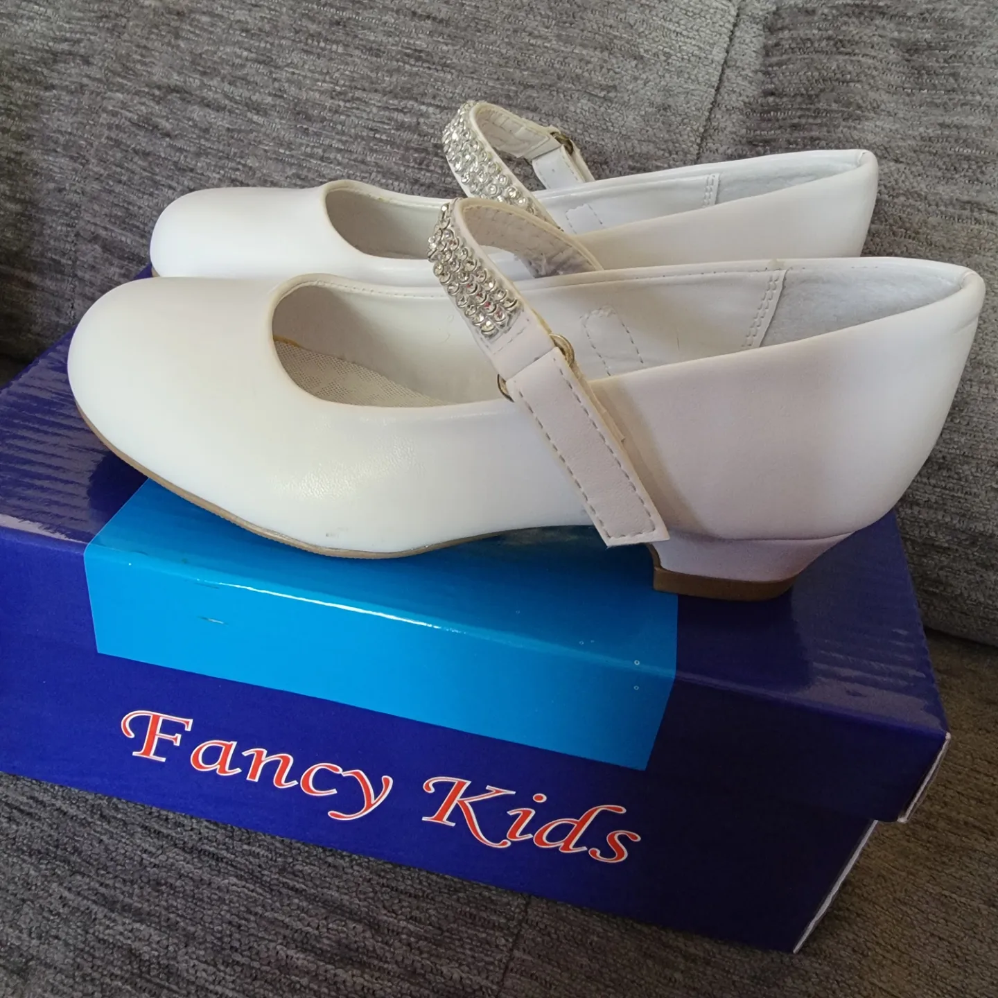 Girls' White Fancy Kids Size 10 Rhinestone Detail image indicator(2)