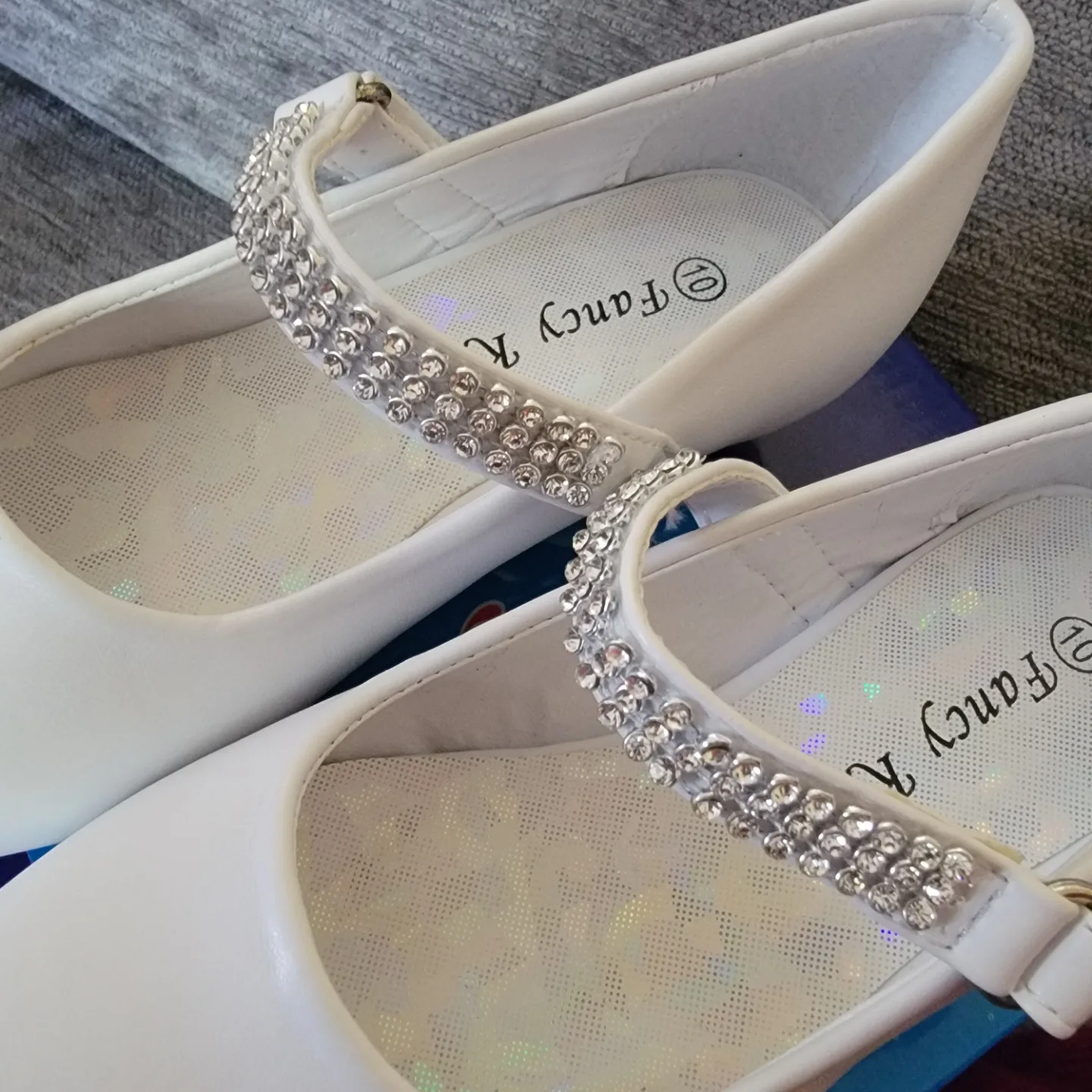 Girls' White Fancy Kids Size 10 Rhinestone Detail image indicator(3)