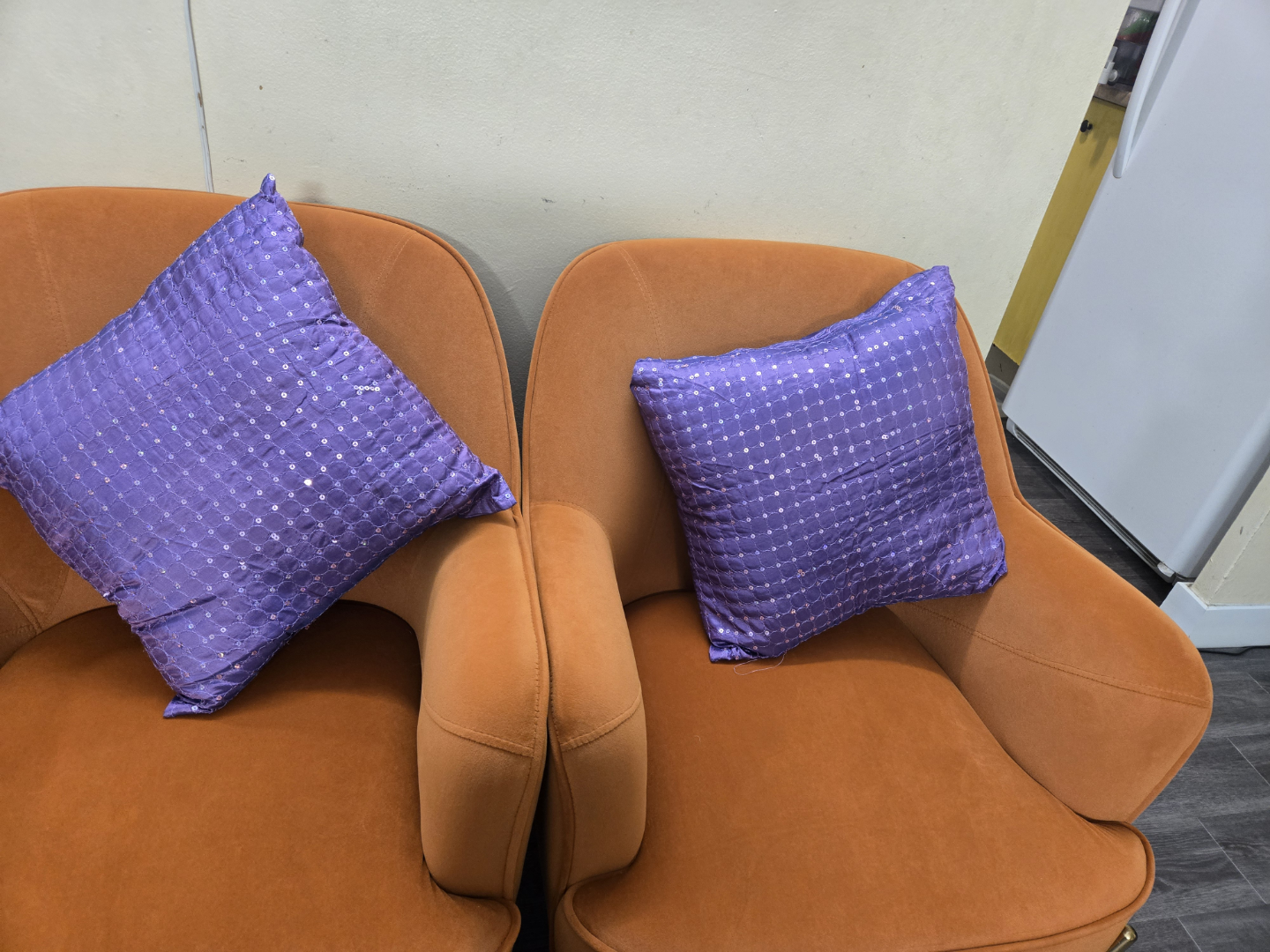 Purple Sequined Pillows