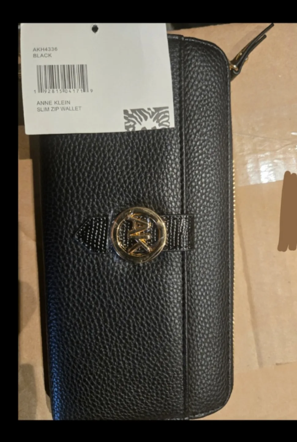 Anne Klein Black Zip-Around Wallet thumbnail
