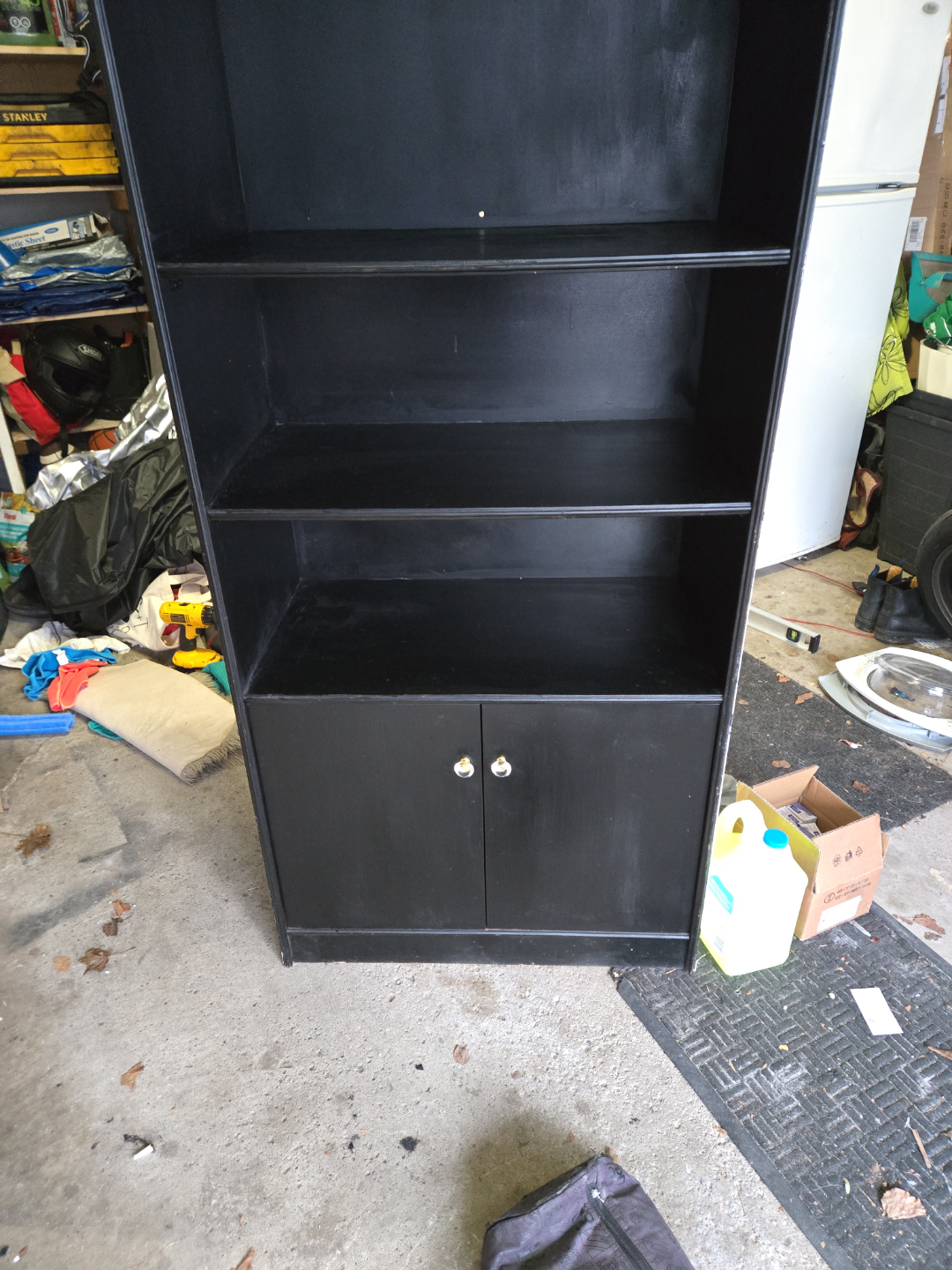 Black Bookcase with Cabinets