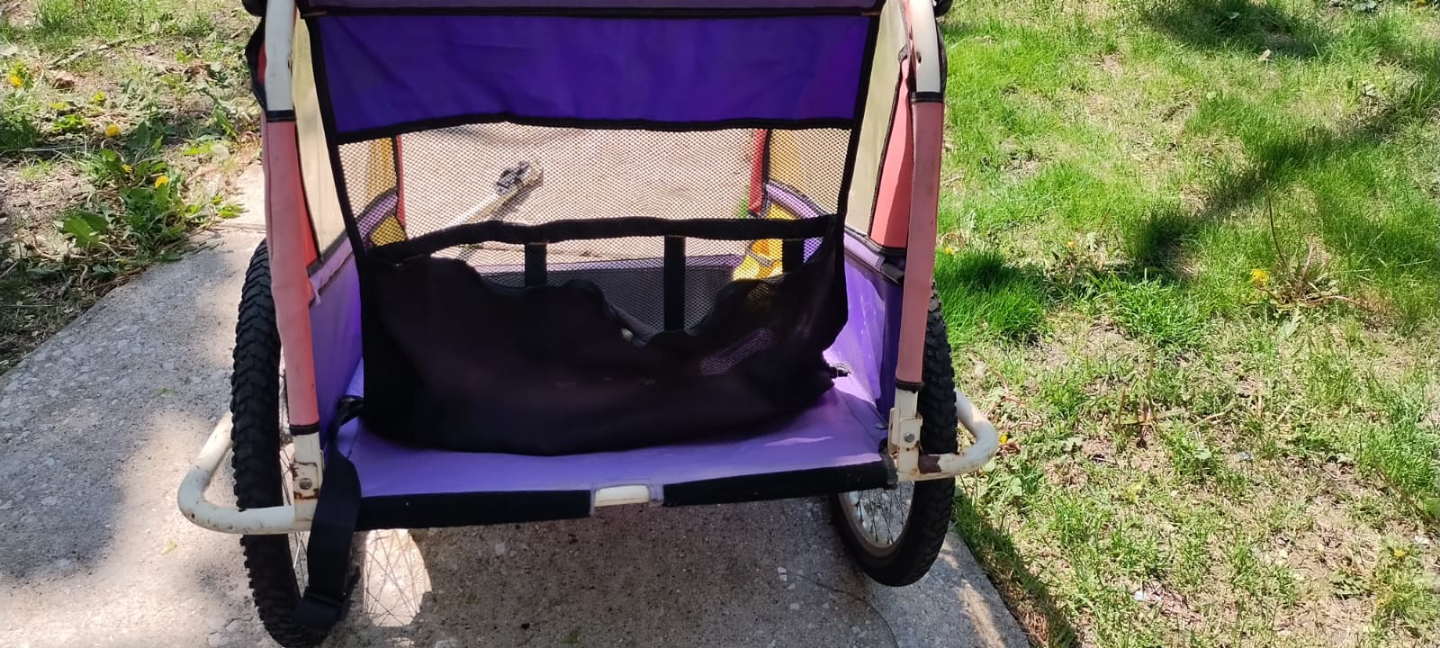 Kids Bike Trailer - Purple, Red, Yellow - photo 2