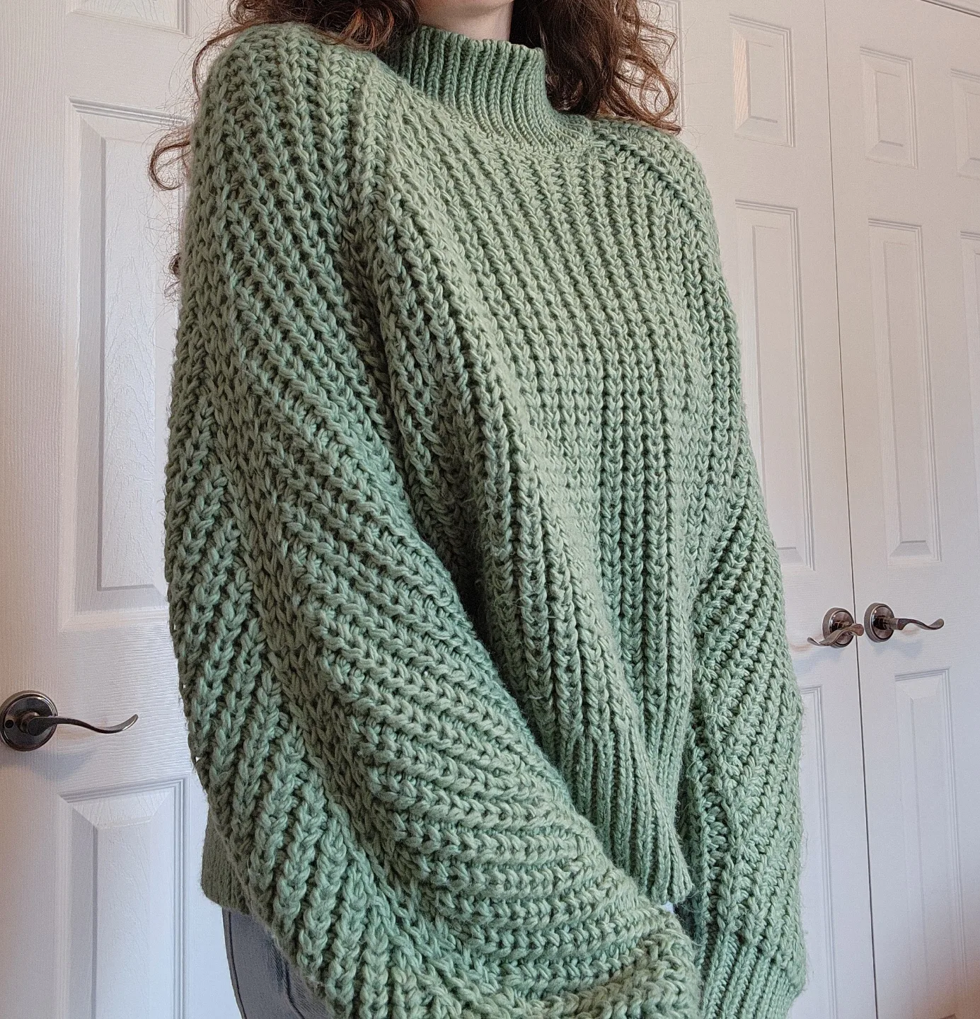 chunky cable knit sweater 💚 image indicator(2)