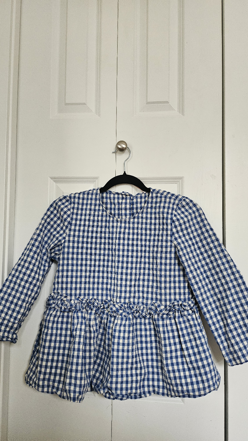 Blue and White Gingham Blouse - photo 2