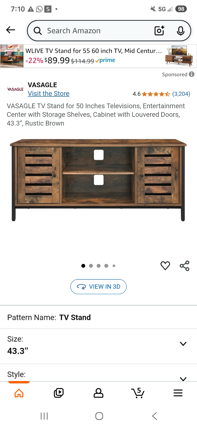 VASAGLE LTV43BX TV Stand - 43.3 inch - photo 2