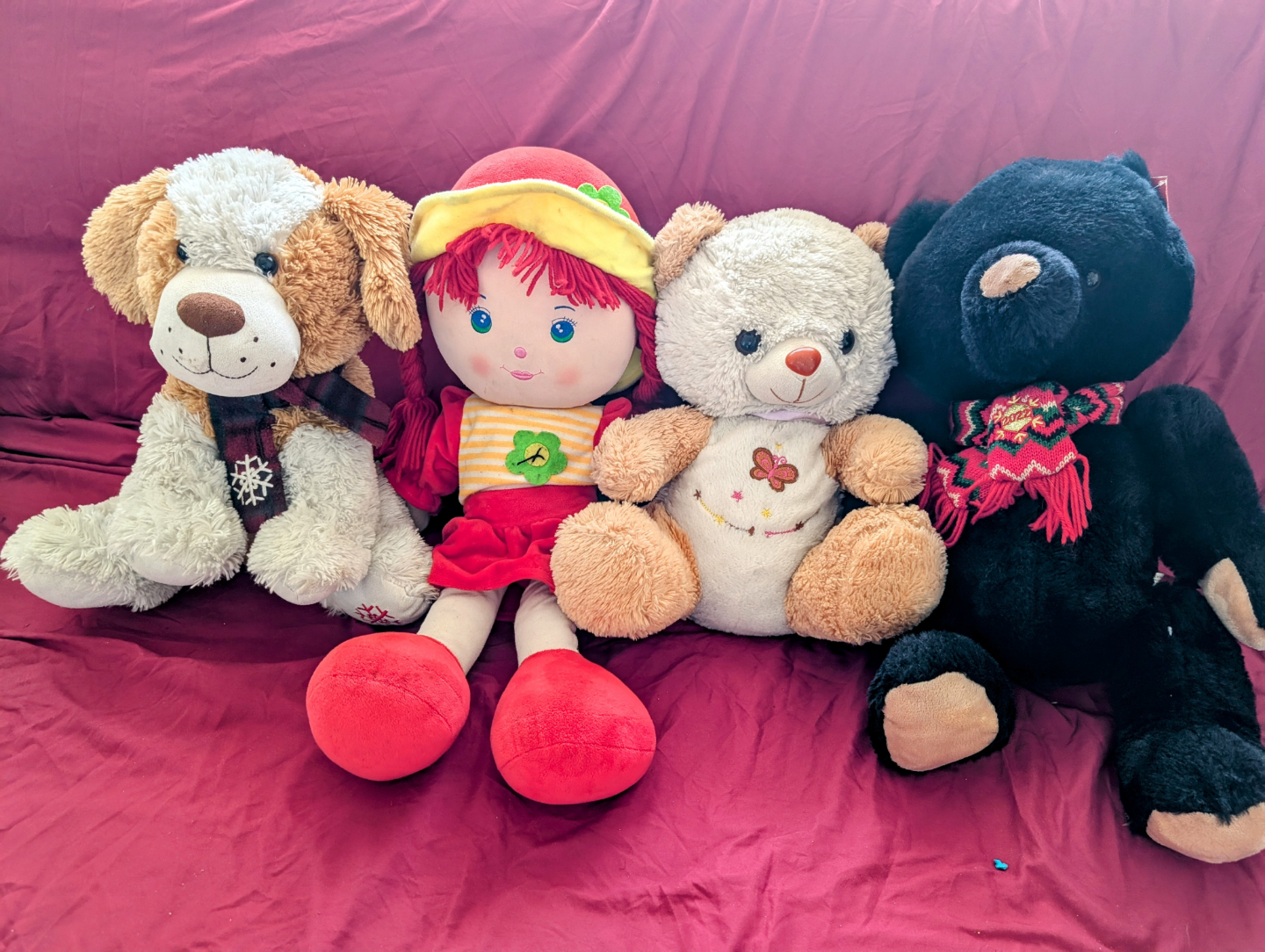 Plush Toys - Dog, Girl, Bear, and Bear and some more