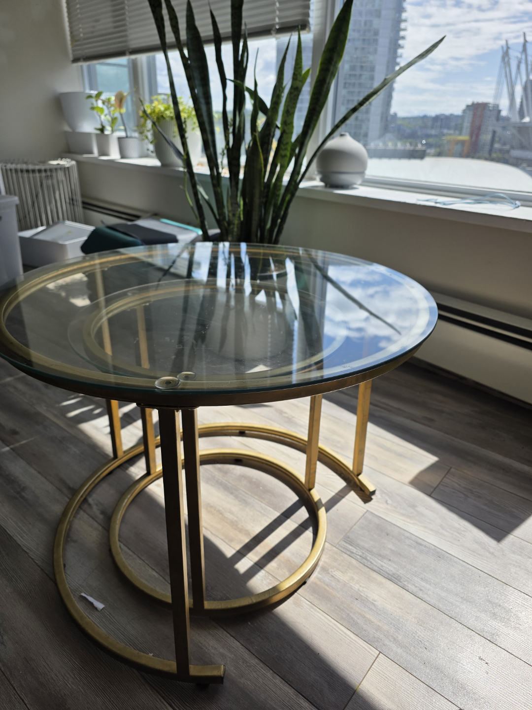 Glass and Gold Nest of Tables - photo 2