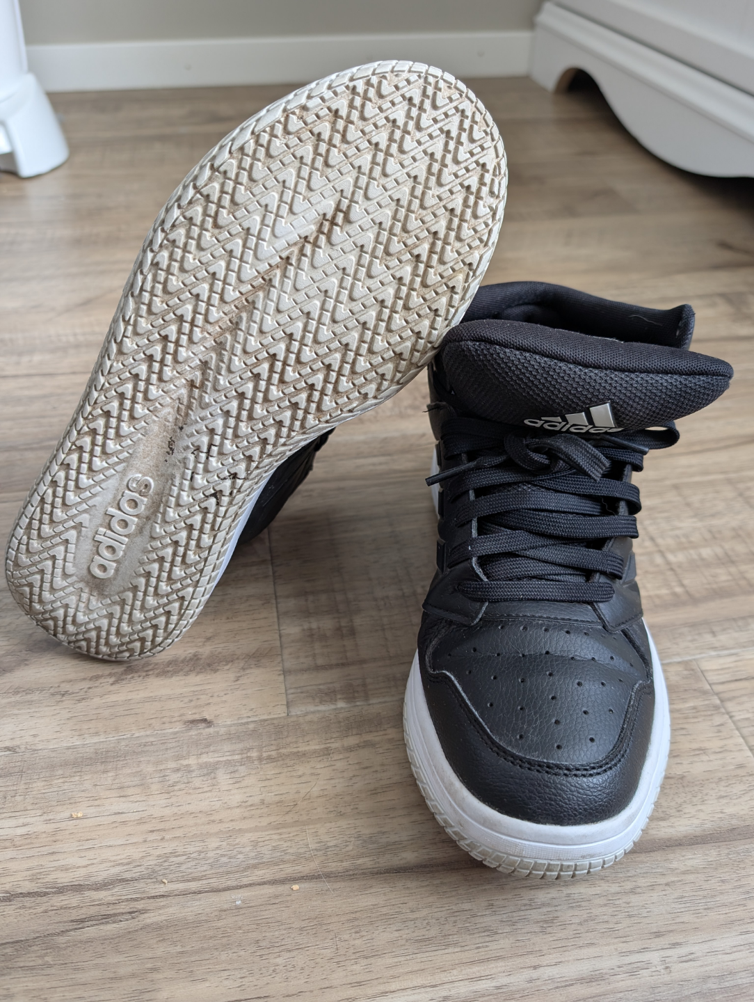 Adidas Men's Black High Top Sneakers - Size 7 - photo 4
