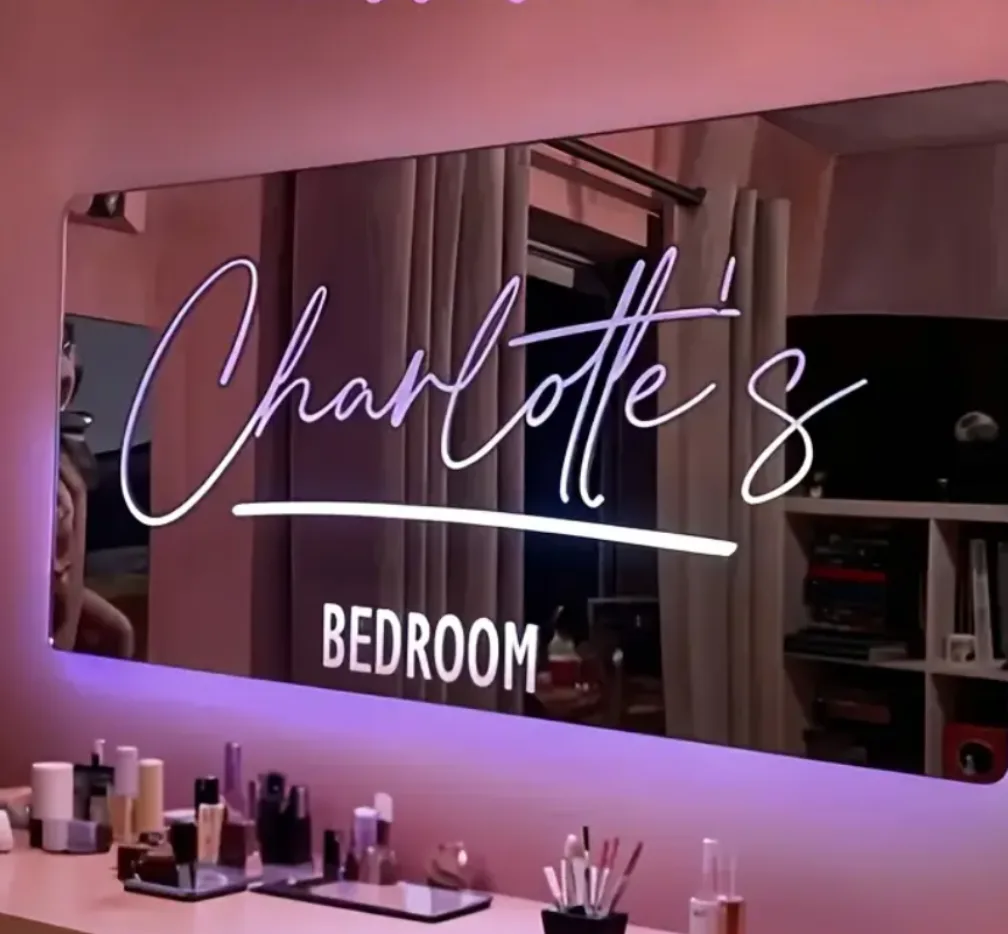Custom LED Illuminated Mirror with Your Text thumbnail