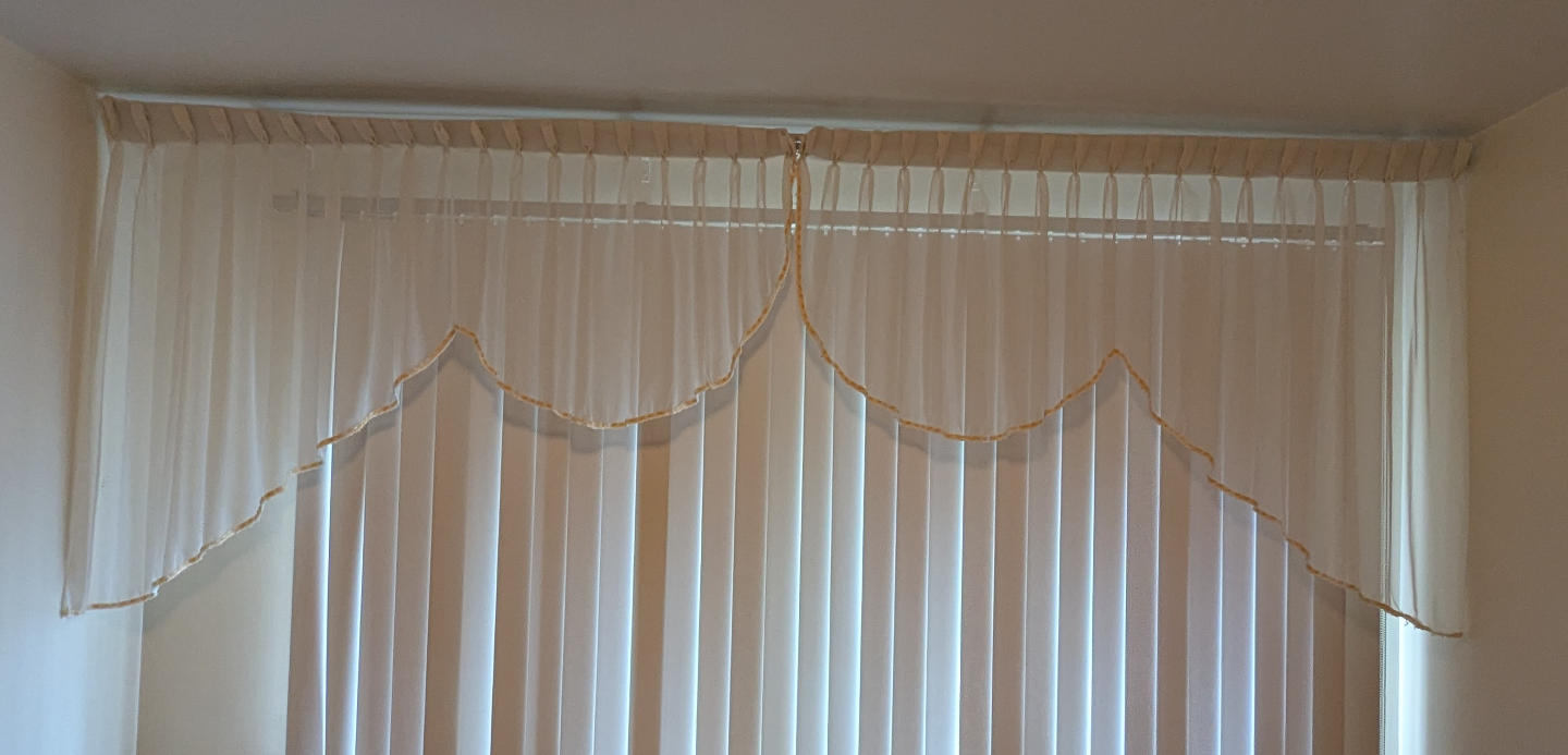 Sheer Window Valance plus hardware for curtains