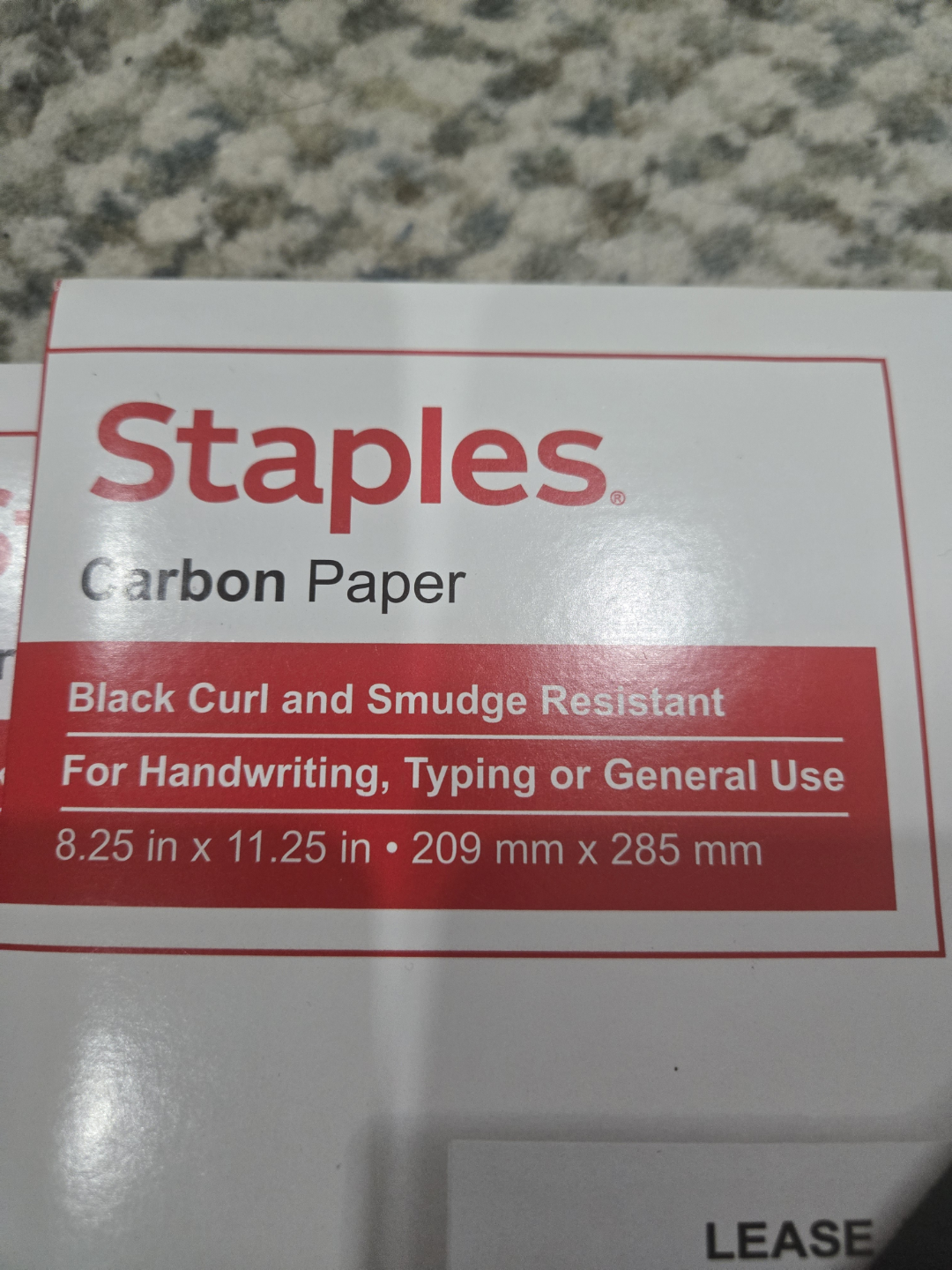 5 Staples Carbon Paper - 100 Sheets 10 each