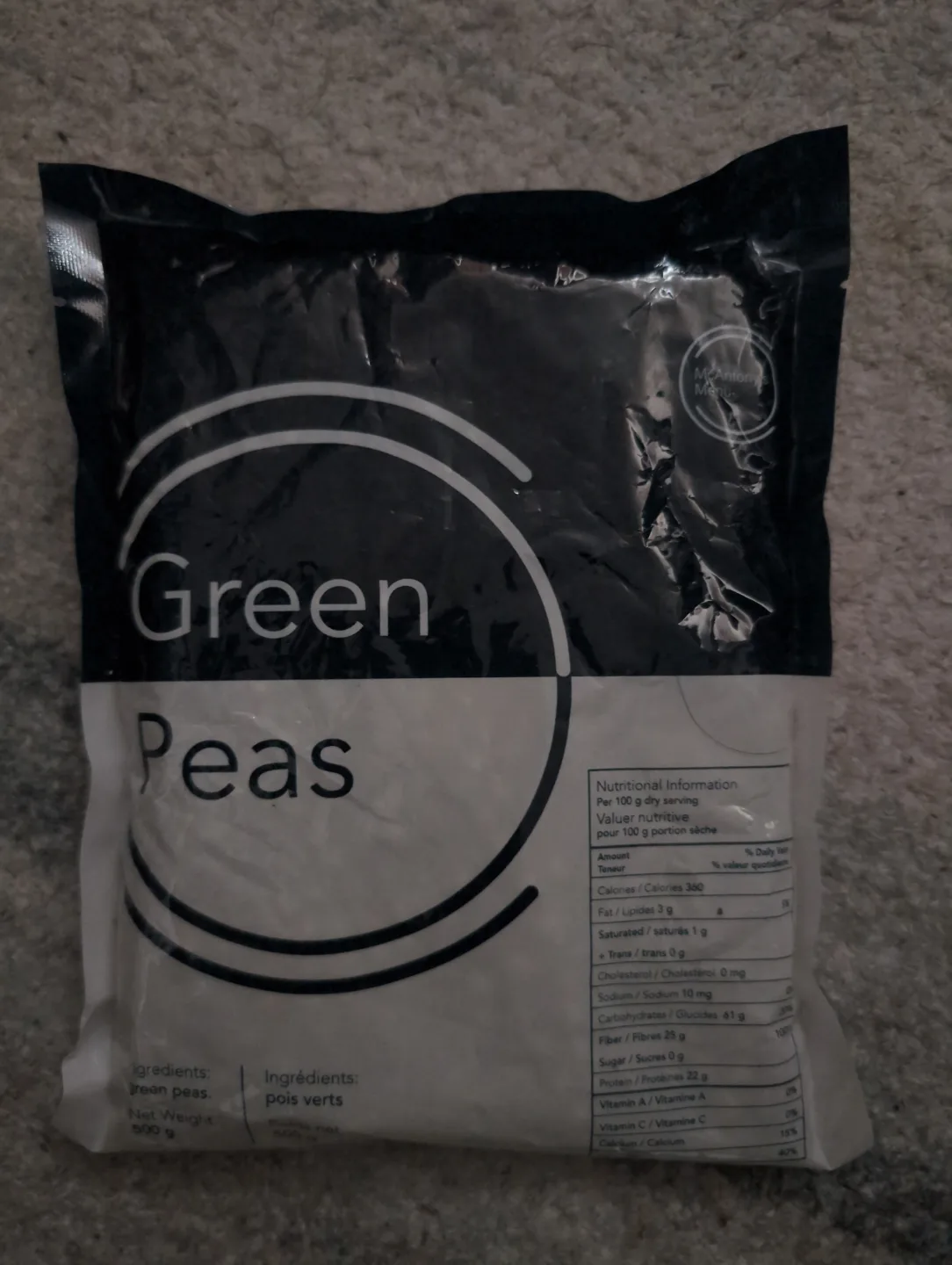McAntony's Menu Green Peas - 500g thumbnail