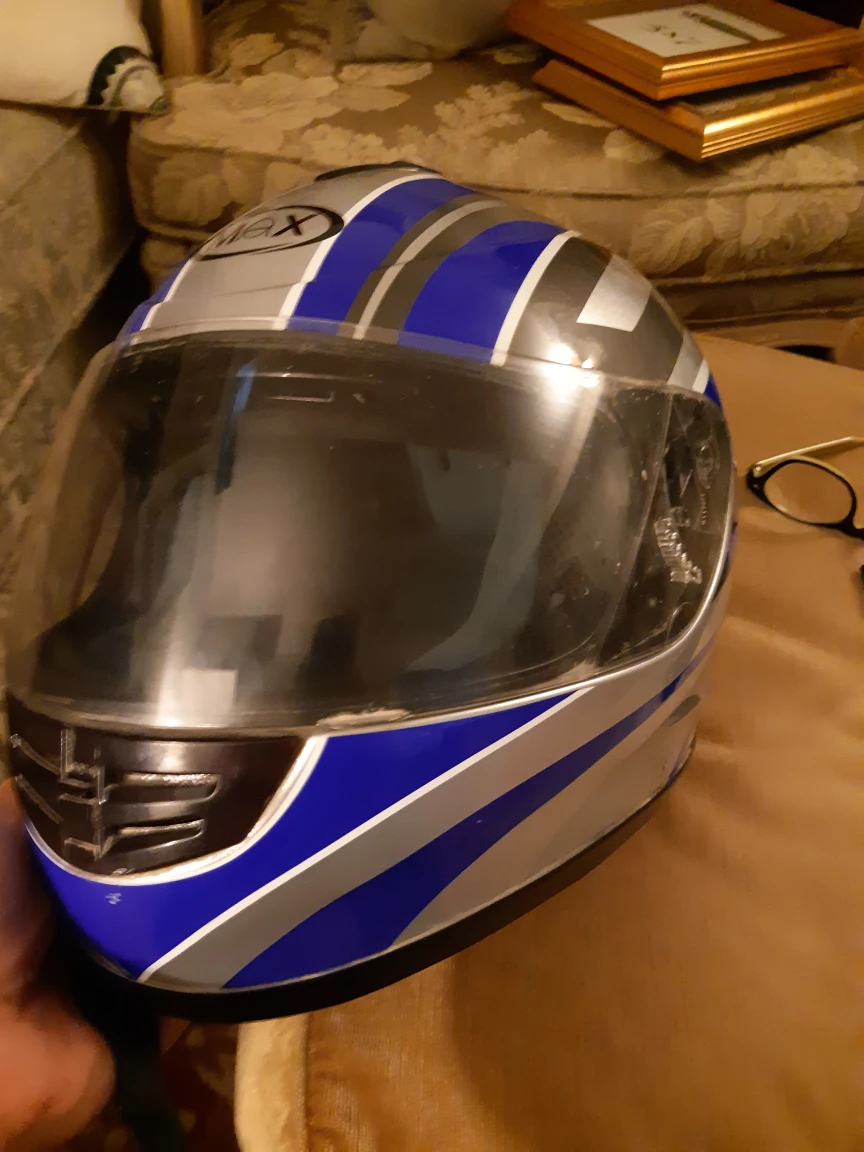 Used MOX Motorcycle Helmet - Blue and Silver - photo 3