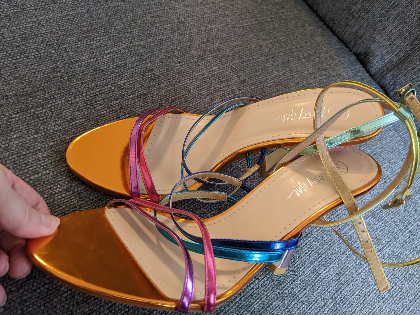 Nasty Gal Strappy PRIDE Metallic heeled sandals 🏳️‍🌈🌈 image indicator(4)