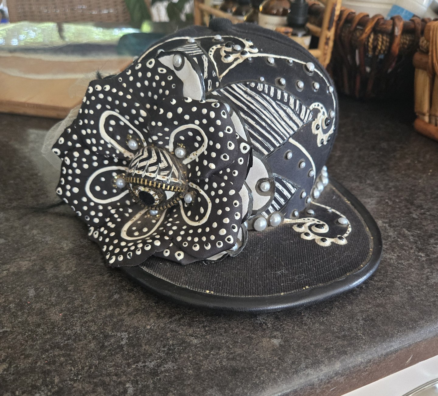 Steampunk Black&White All Seeing Eye Flower Appliqué - photo 3