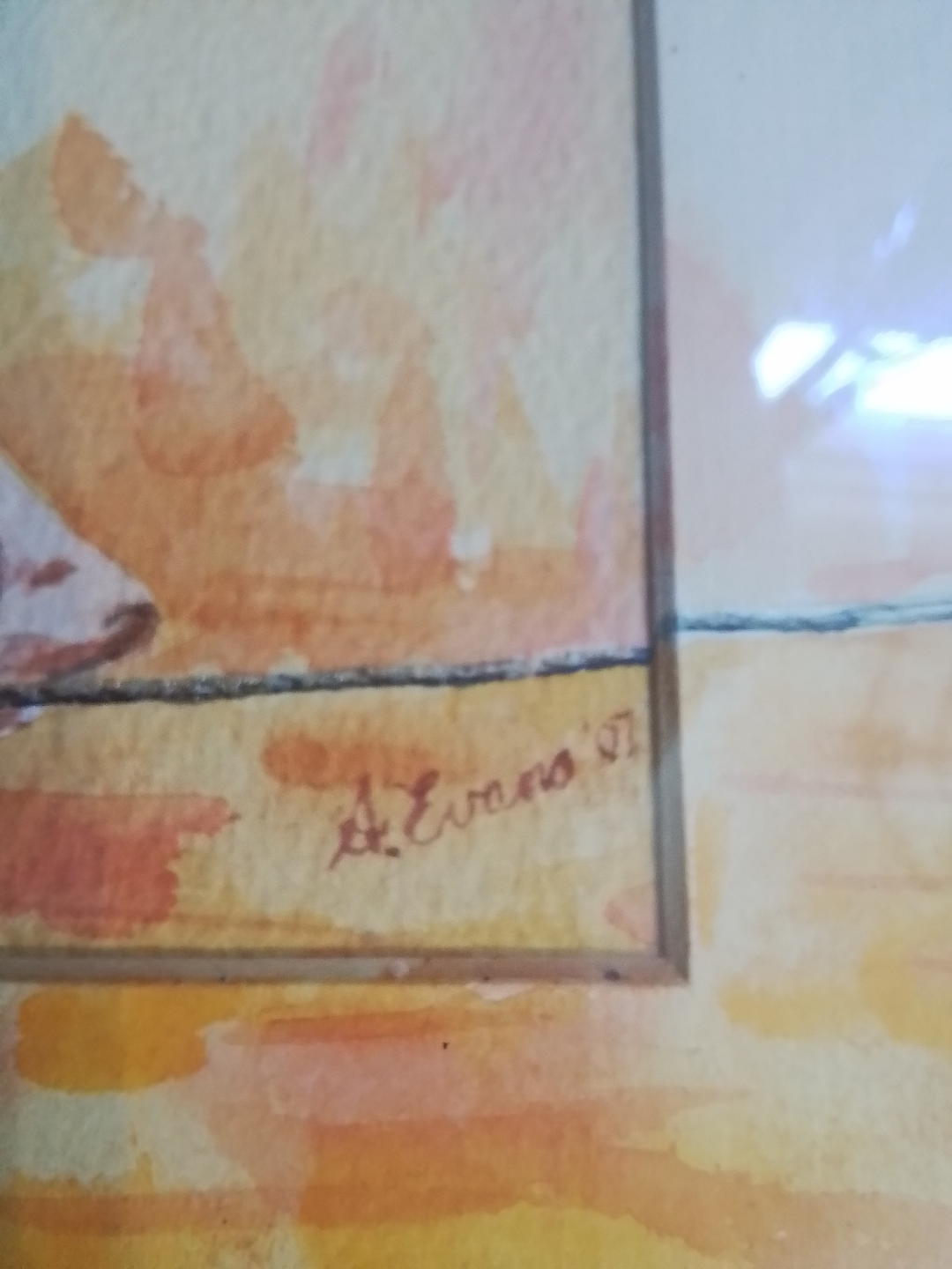Vintage Watercolor on Paper Signed A. Euana '07 - photo 4