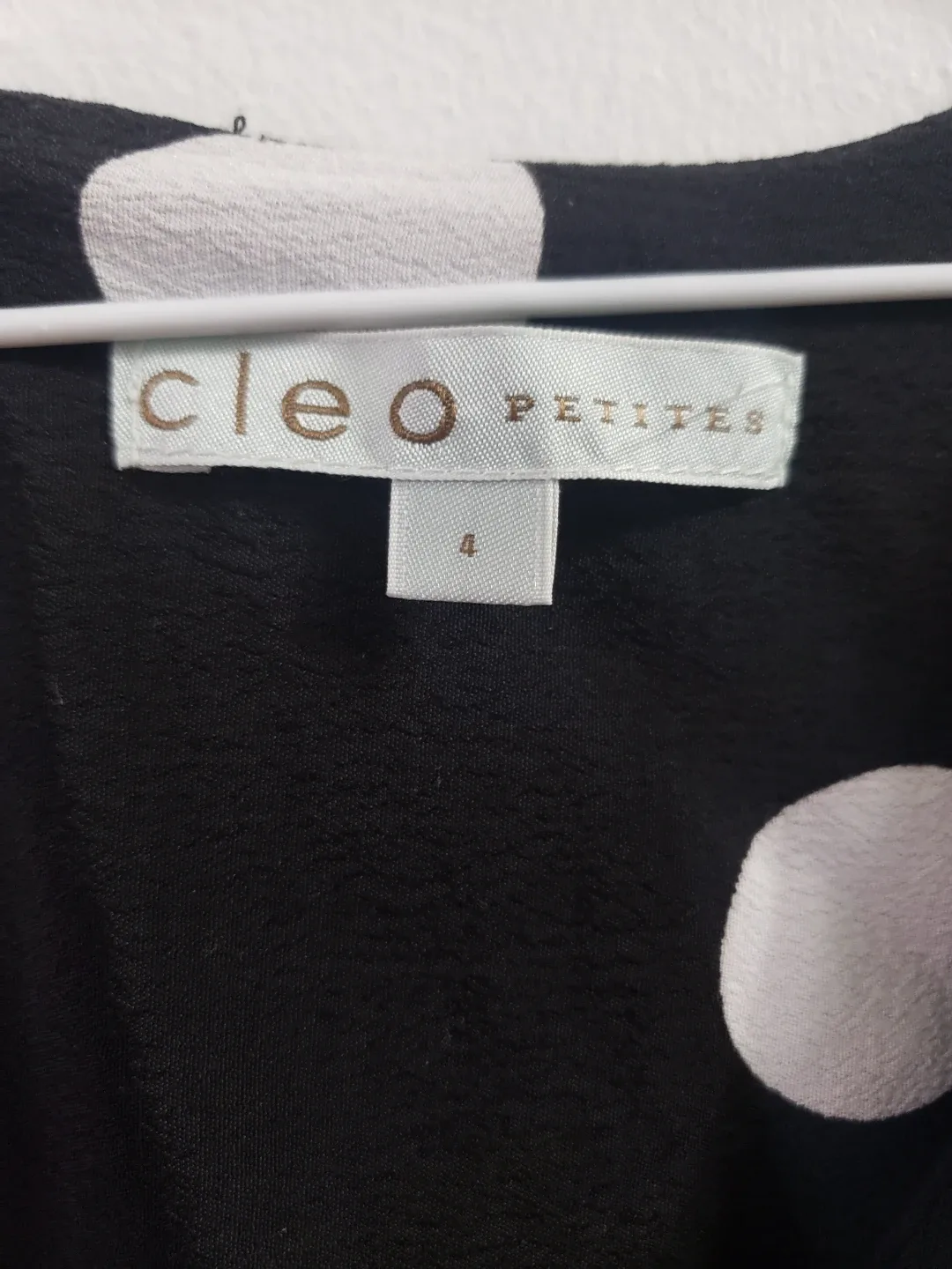 Cleo Petites Black and White Polka Dot Dress - Size 4 image indicator(2)