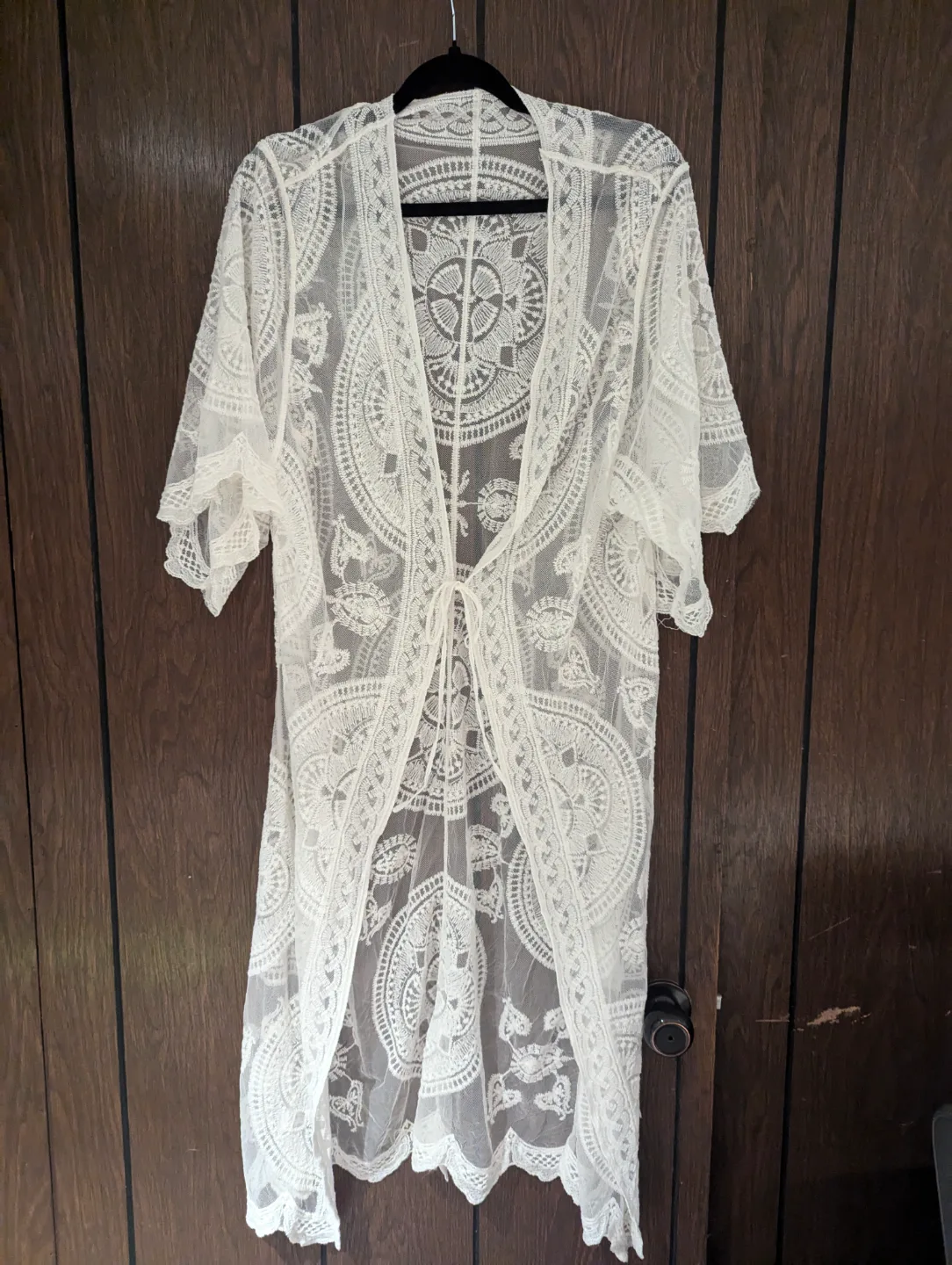 White Lace Kimono Cardigan thumbnail