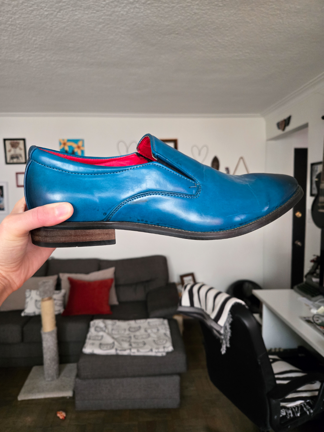Men's Tayno by Fernando Aldaz Blue Leather Slip-On Shoes Size 13 - photo 2