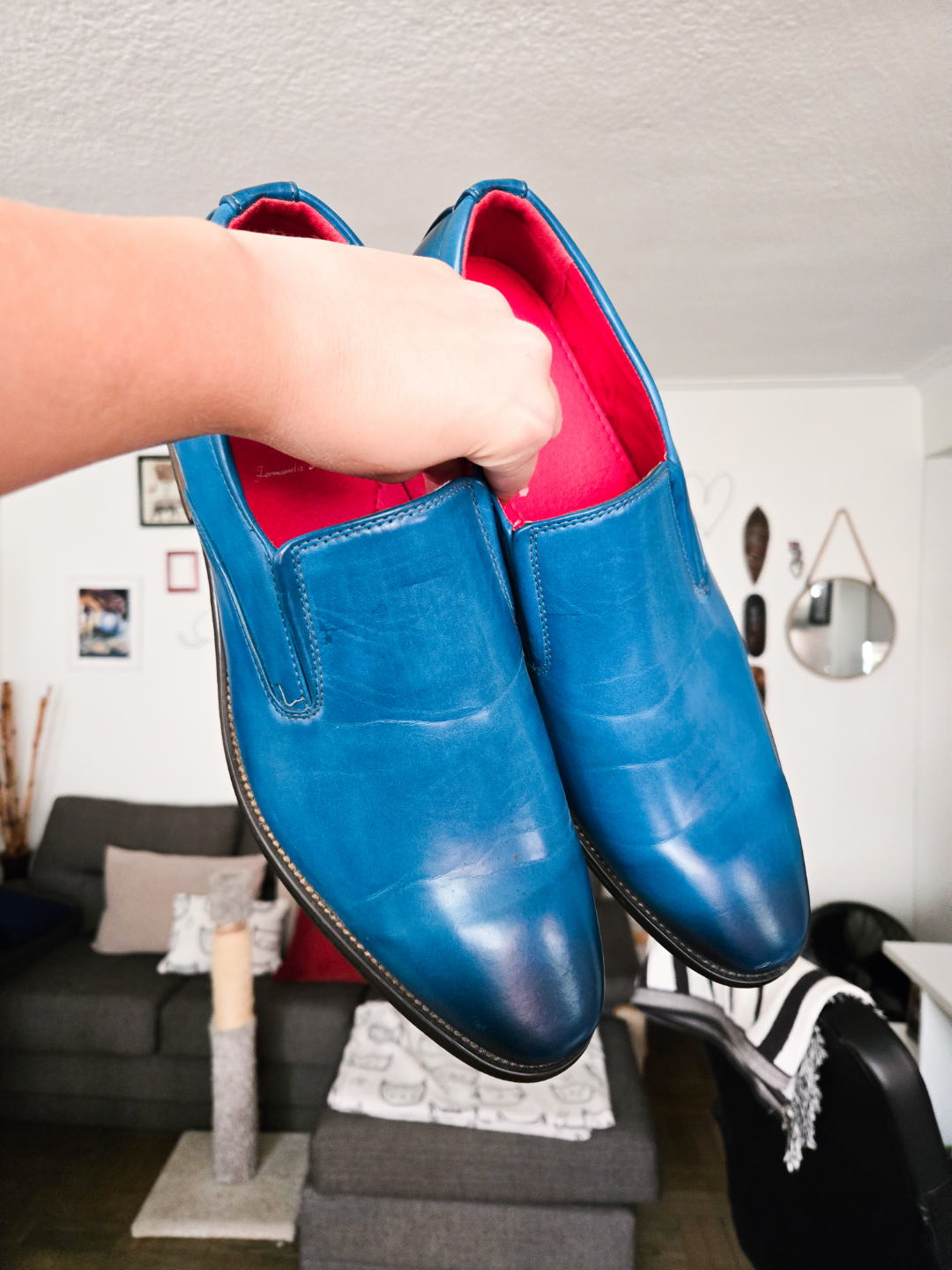 Men's Tayno by Fernando Aldaz Blue Leather Slip-On Shoes Size 13 - photo 3
