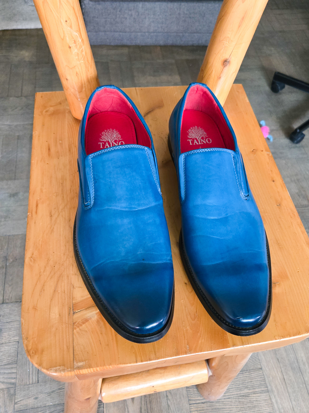 Men's Tayno by Fernando Aldaz Blue Leather Slip-On Shoes Size 13 - photo 4