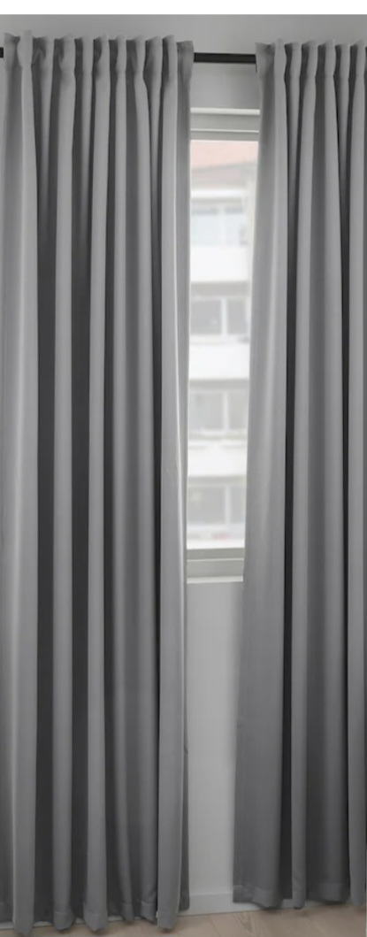 IKEA Blackout Dark Grey Curtains 145x250 cm